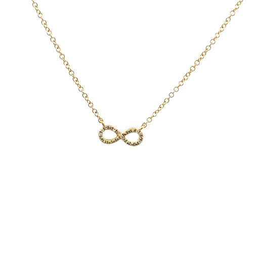 D0.05CT 14KY INFINITY SMALL NECKLACE