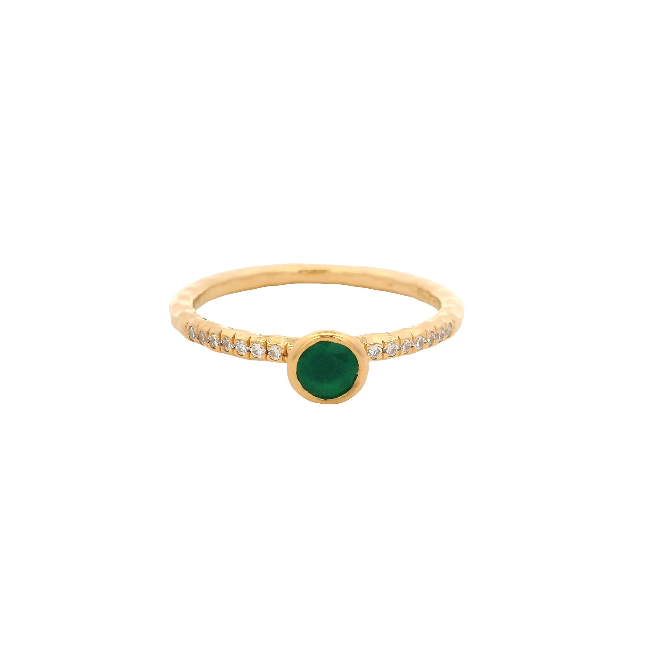 Anillo Solitario de Ónix Verde en Plata 925