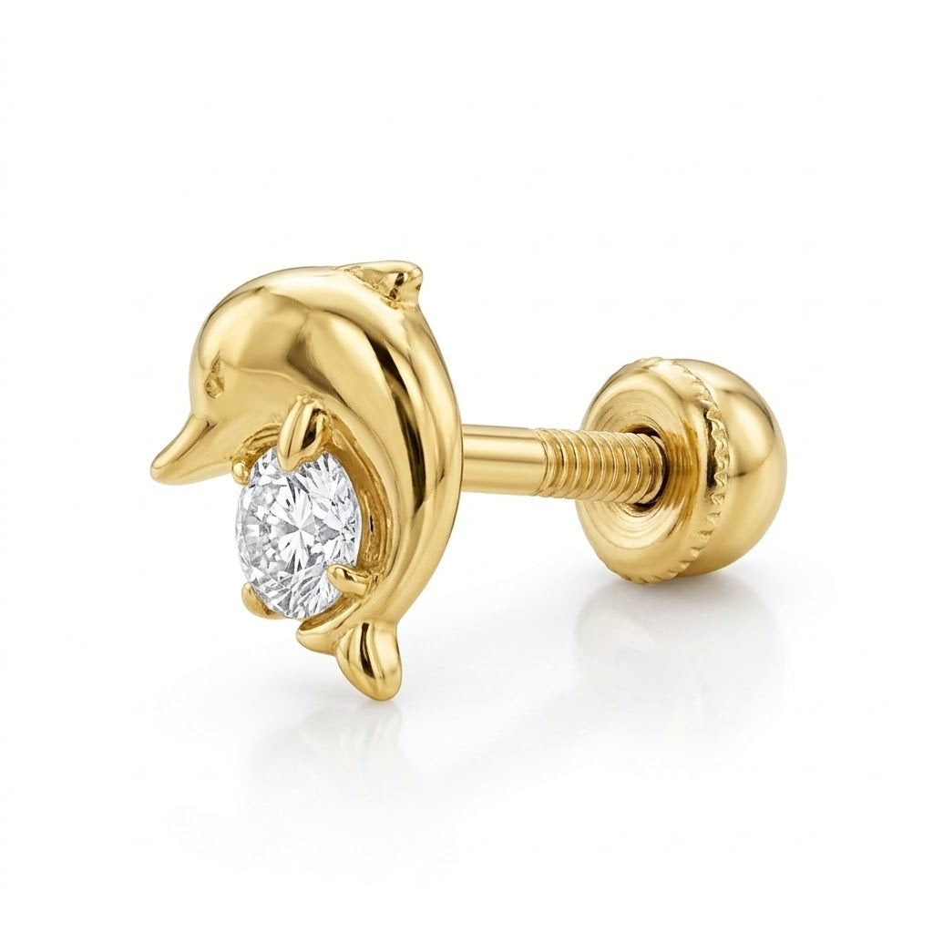 Piercing de Delfín en Oro Amarillo 14K
