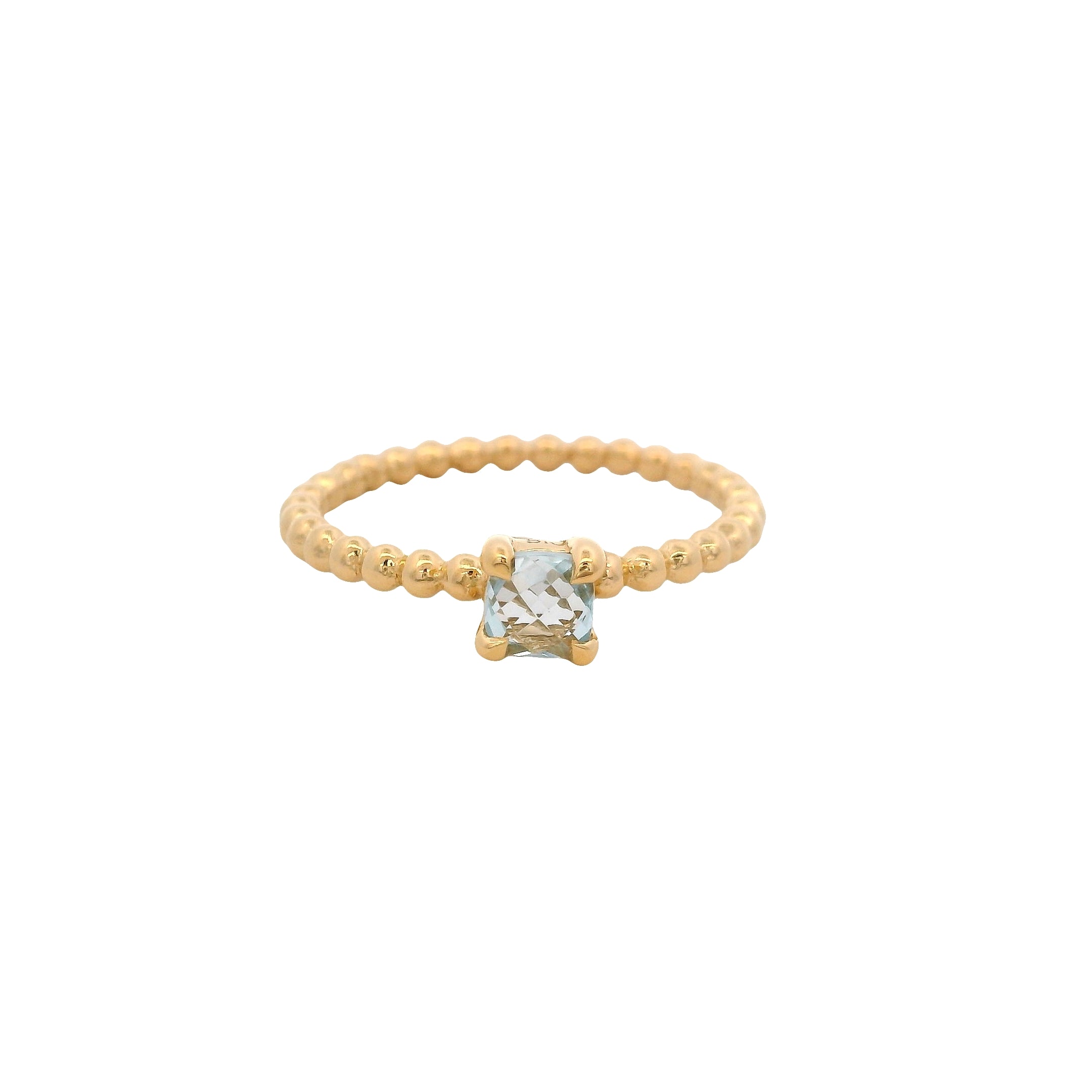 Anillo Solitario con Topacio Azul en Plata 925
