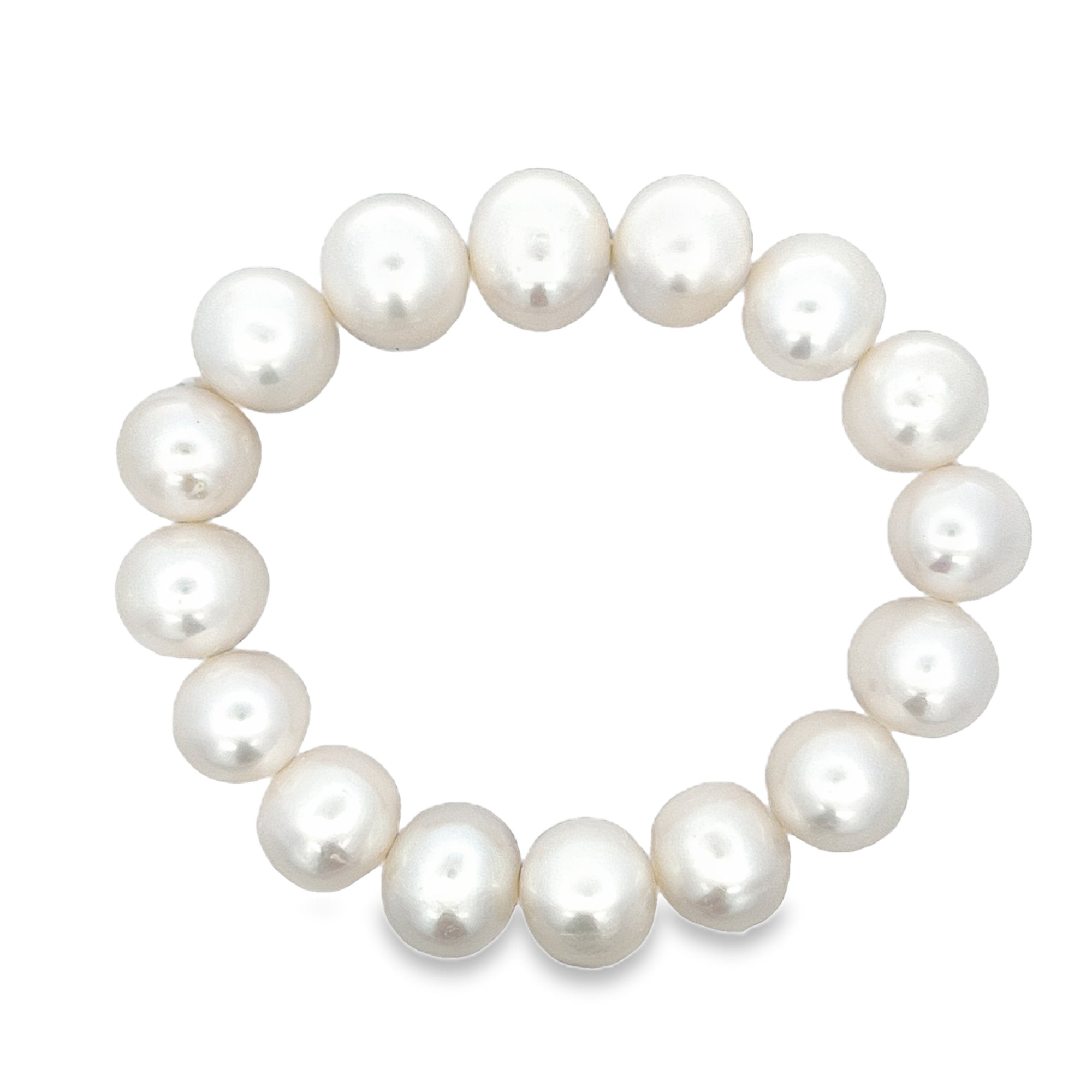 WHITE PEARL 12MM BRACELET - C'SANTOS
