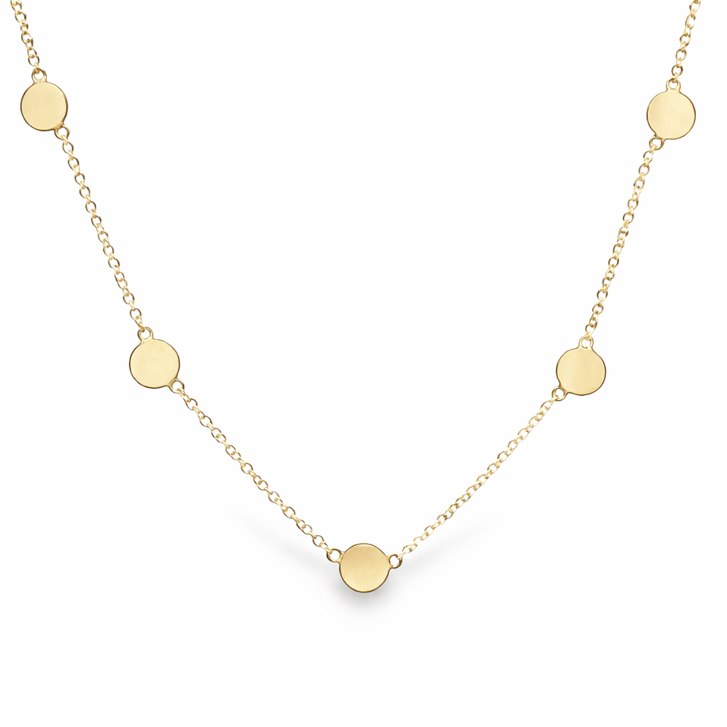 Collar con Estaciones de Disco en Oro Amarillo 14K