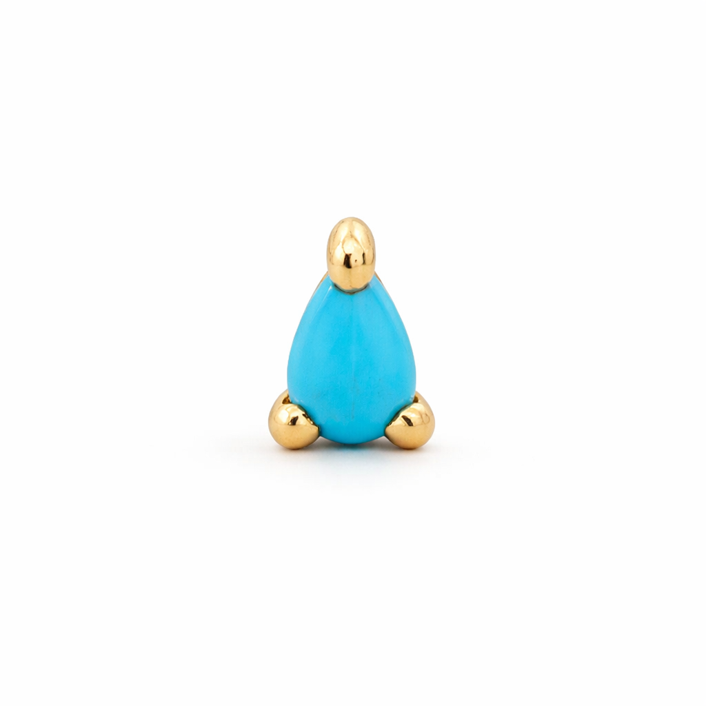 14KY PIERCING TURQUESA 1.8X2 MM SOLITARIO