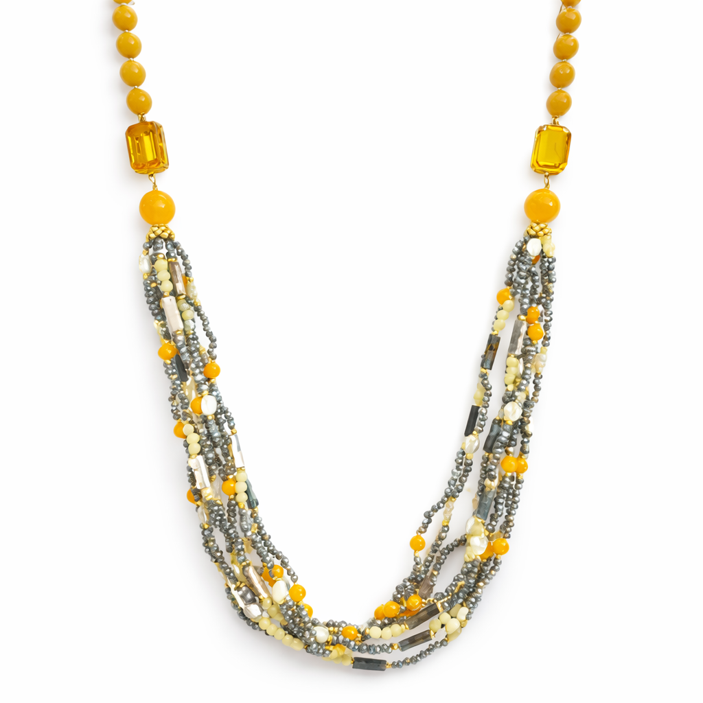 925YG CRISTALLI GRIGIO GIADA PEARL NECKLACE