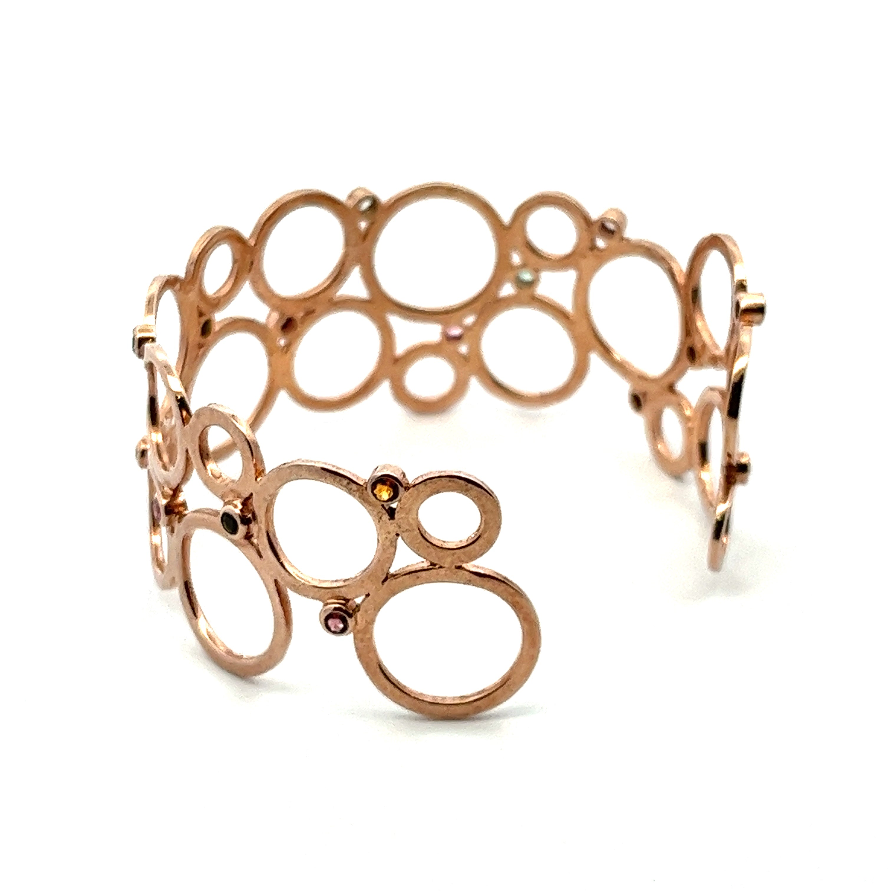Brazalete Redondo en Plata 925 con Turmalinas