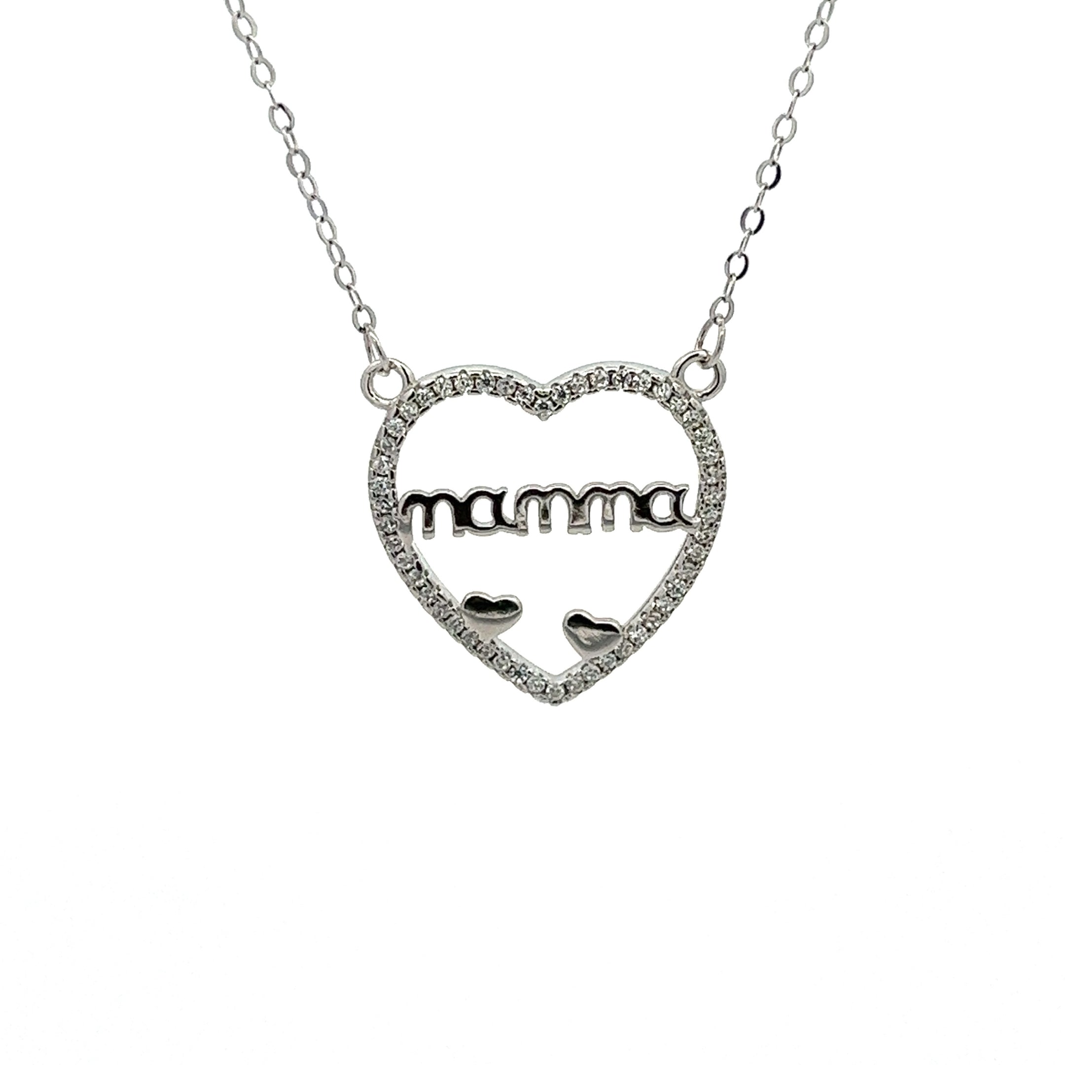 Collar Corazón con Cristales en Plata 925
