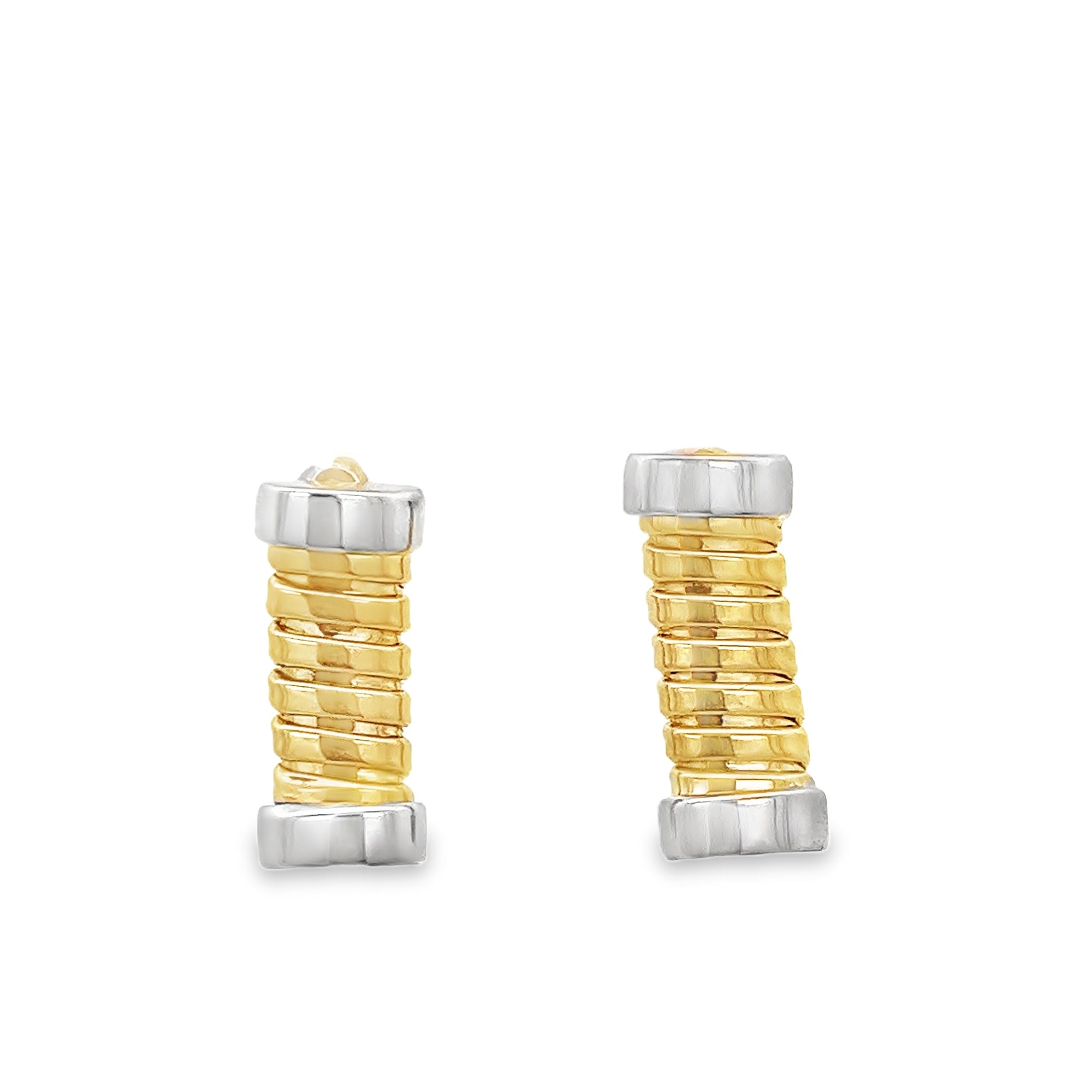 Aretes Tubogas Flexibles en Oro Amarillo 14K