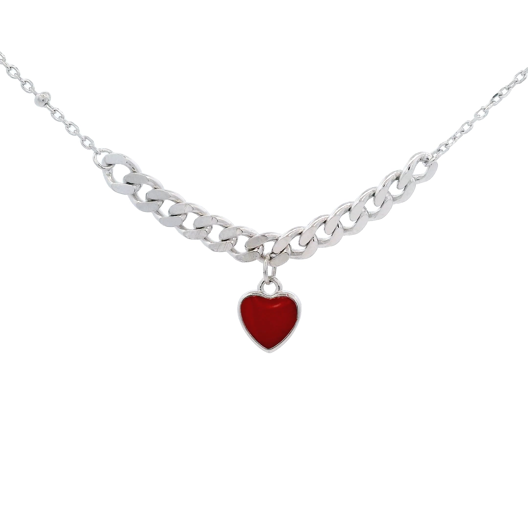 Collar Corazón Esmaltado en Plata 925