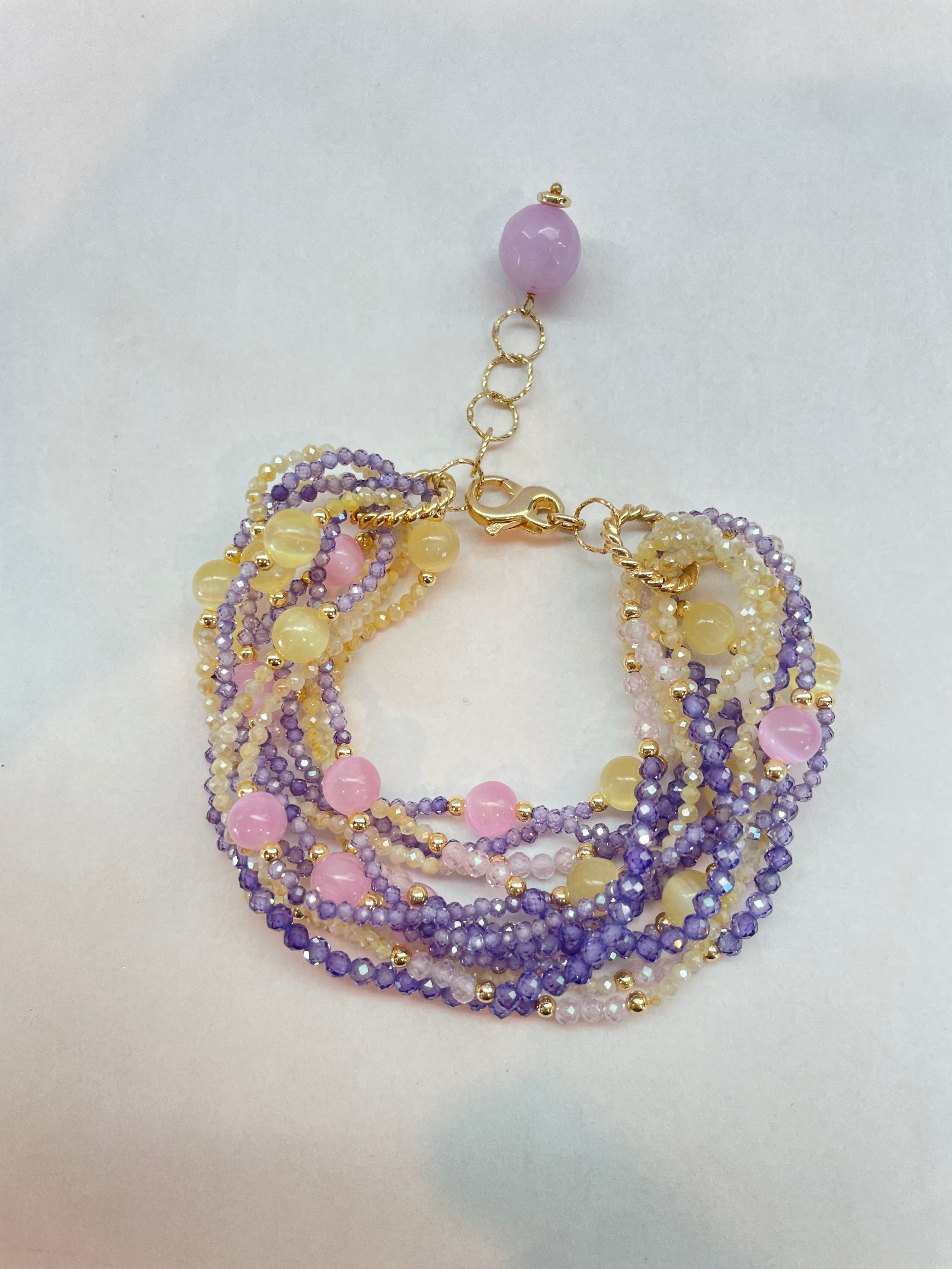Pulsera Multihilo en Plata 925 Bañada en Oro