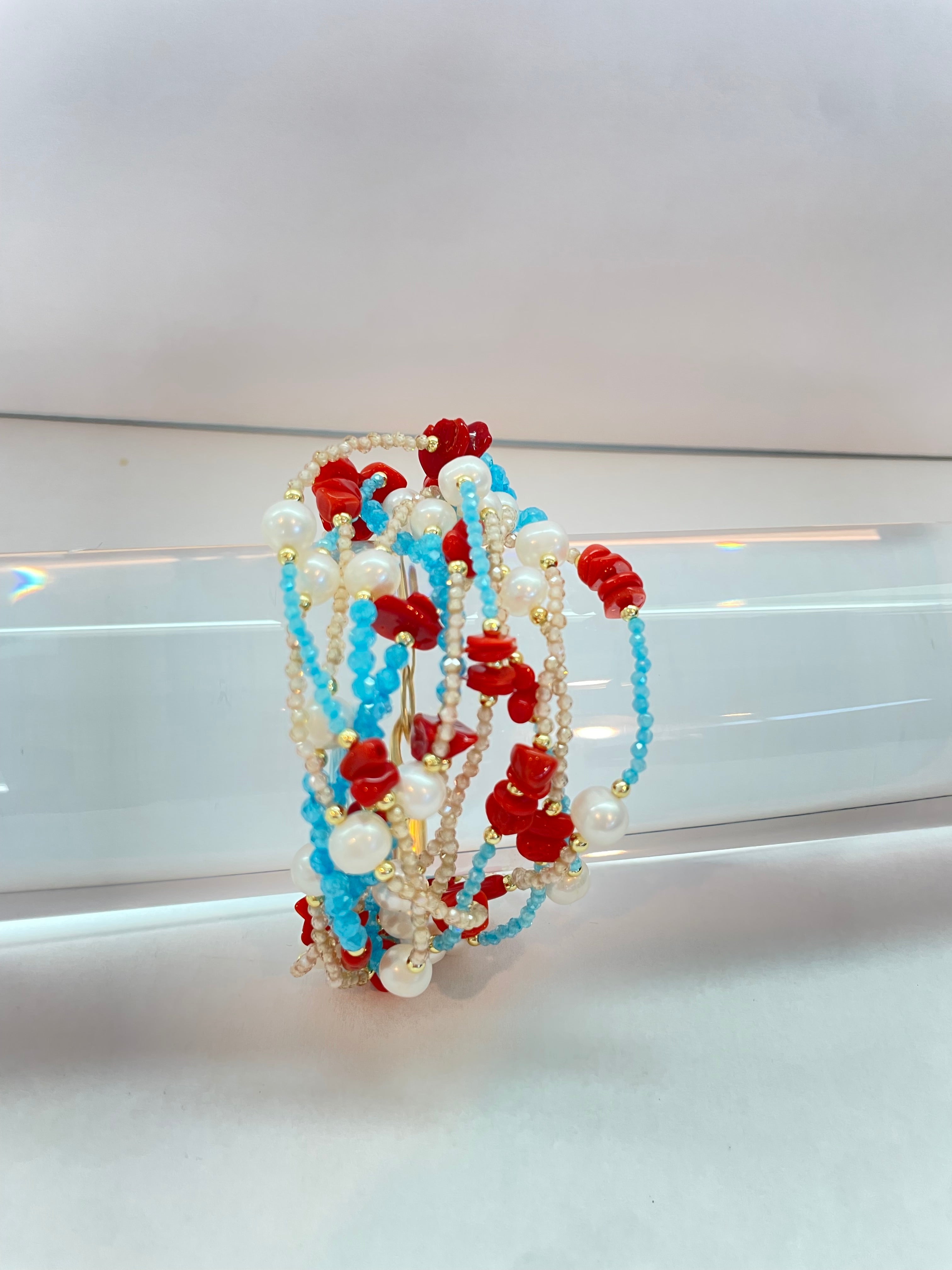 Pulsera Multicolor con Perlas en Plata 925