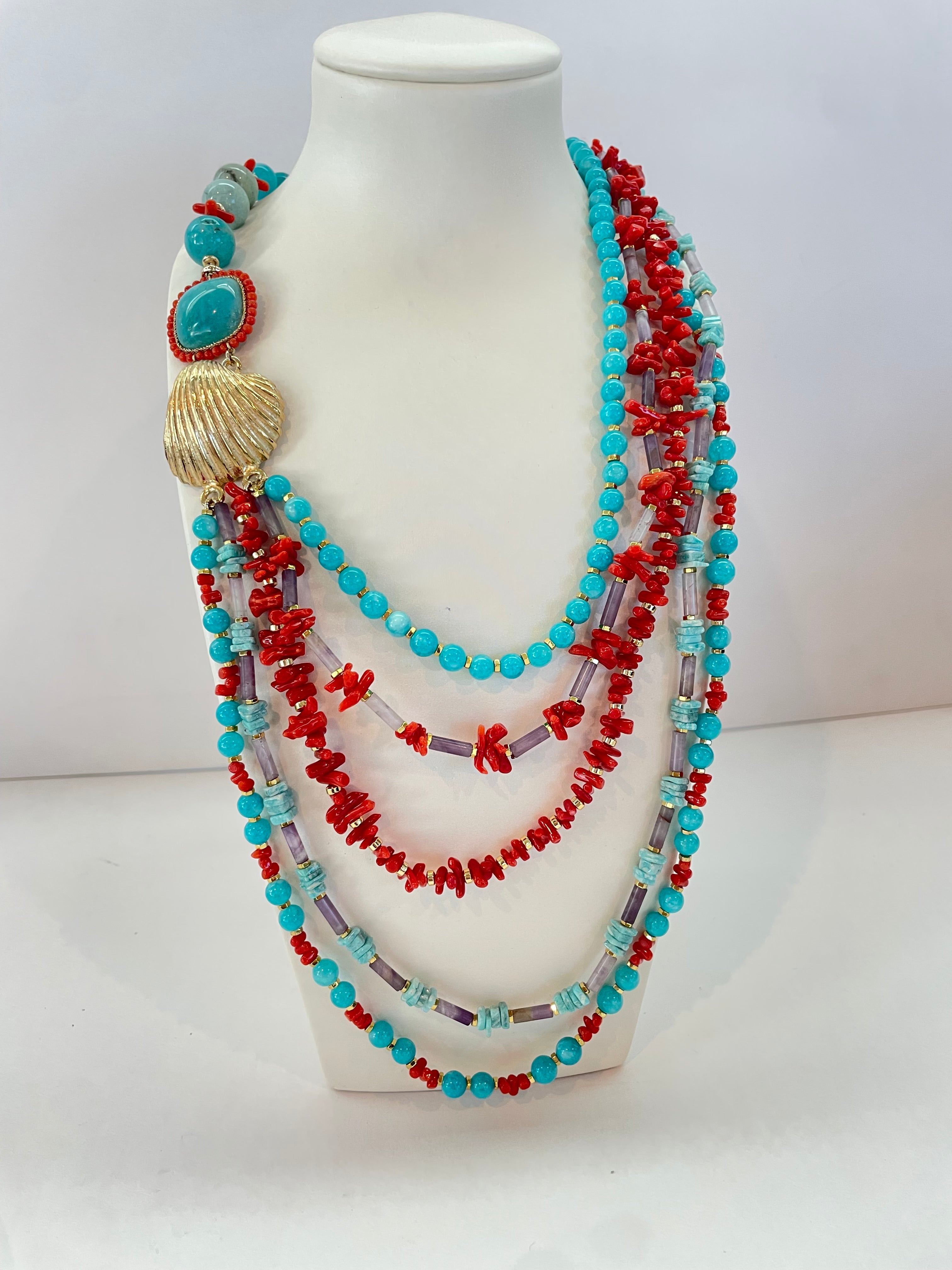 Collar en Plata 925 con Amazonita y Giada