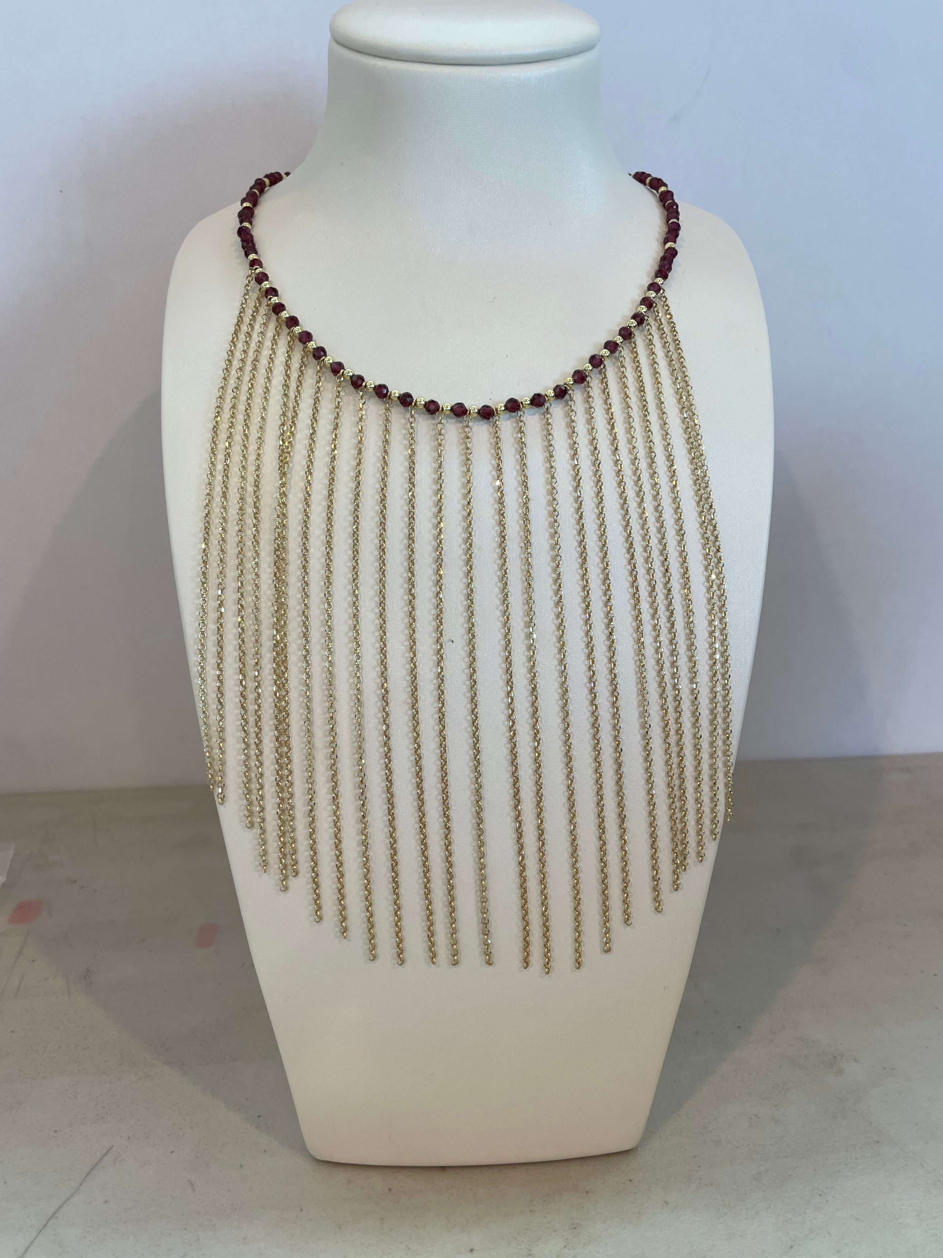 Collar Catena con Circonias en Plata 925 Bañada en Oro