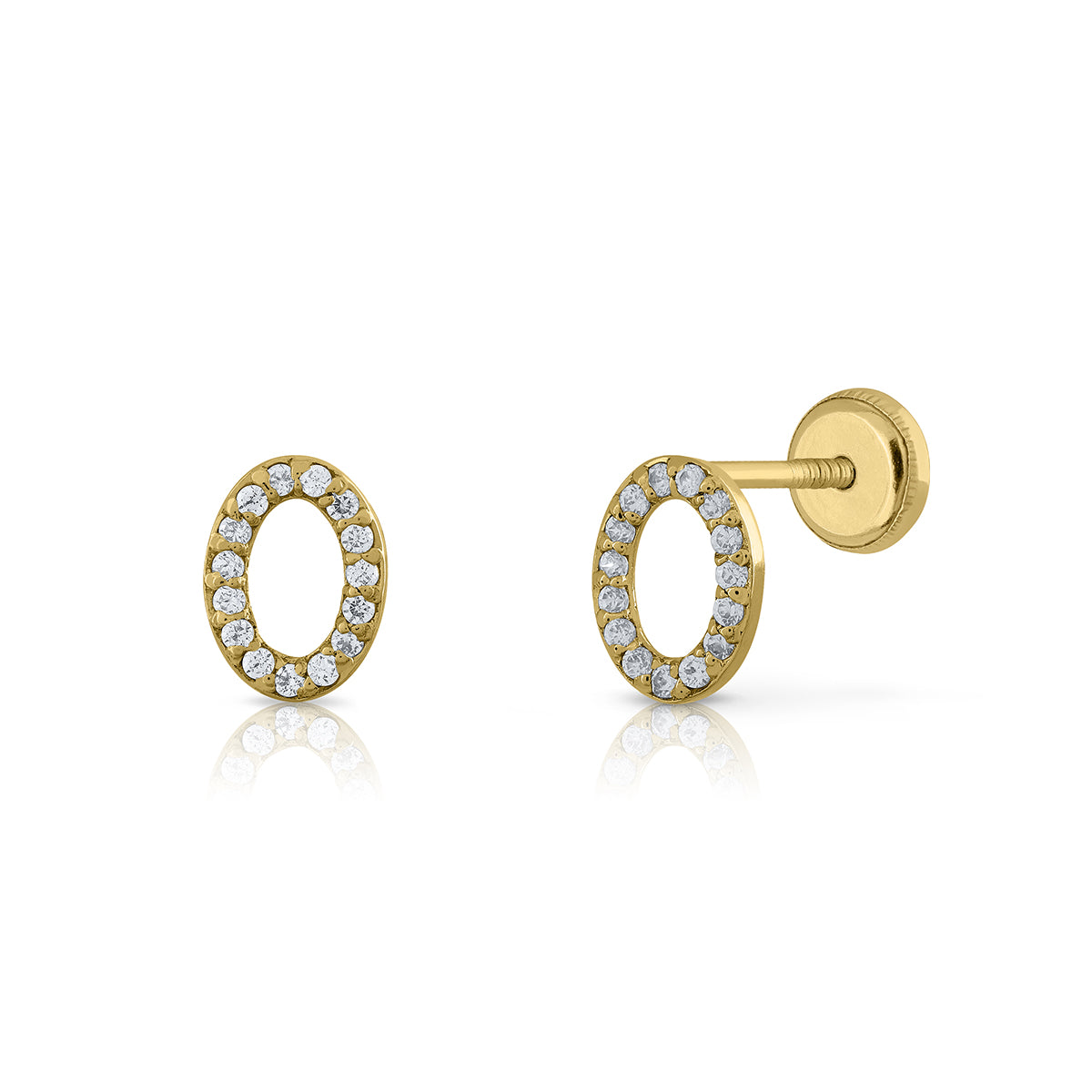 Piercing Ovalado Pavé en Oro Amarillo 14K