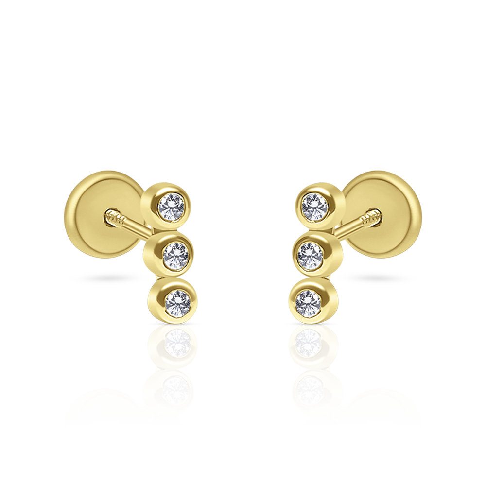 Piercing Triple en Oro Amarillo 14K