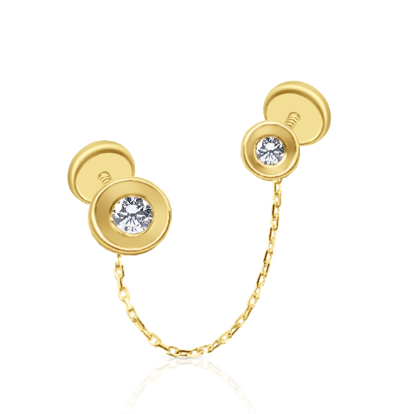Piercing de Cadena en Oro Amarillo 14K