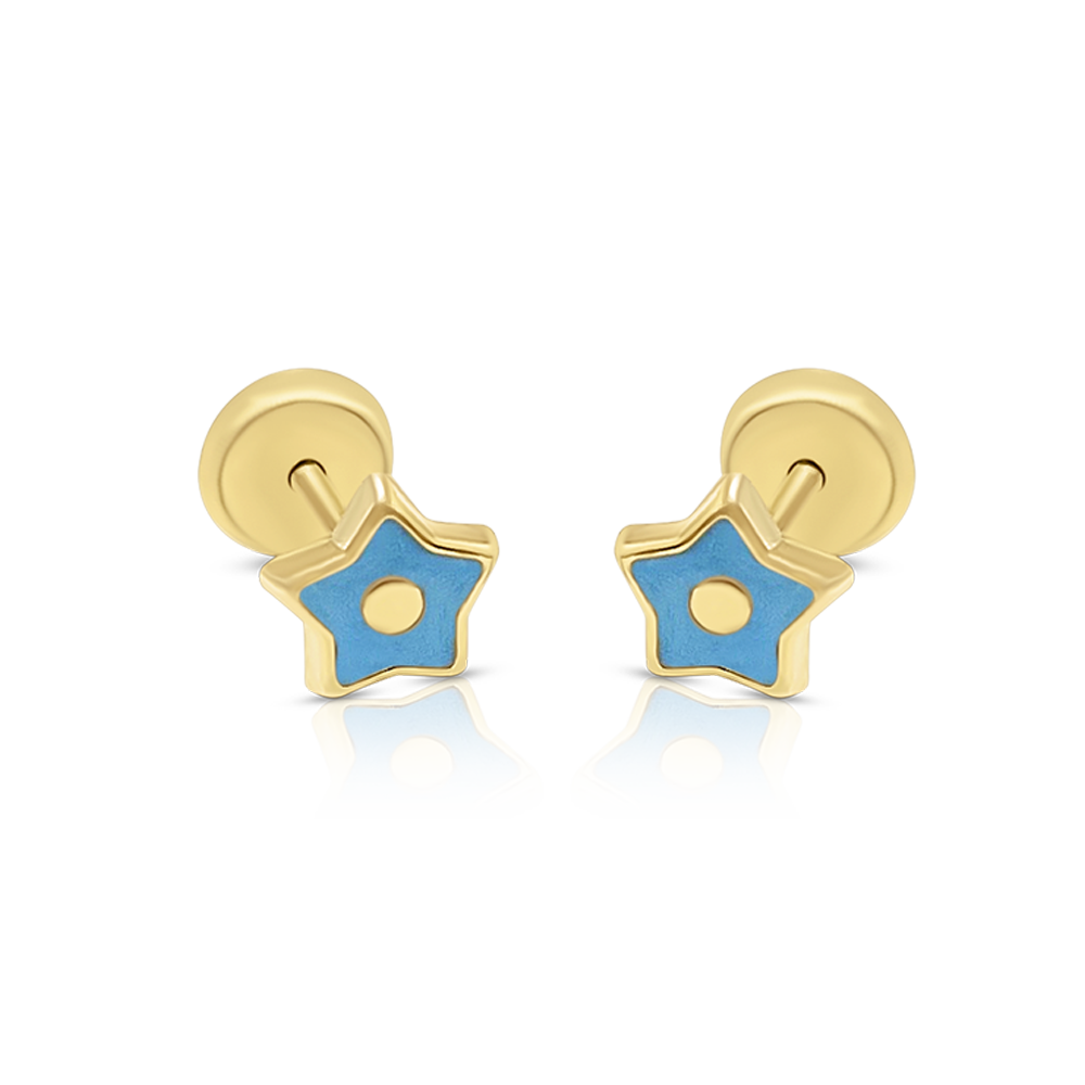 Aretes Estrella Mini en Oro Amarillo 14K