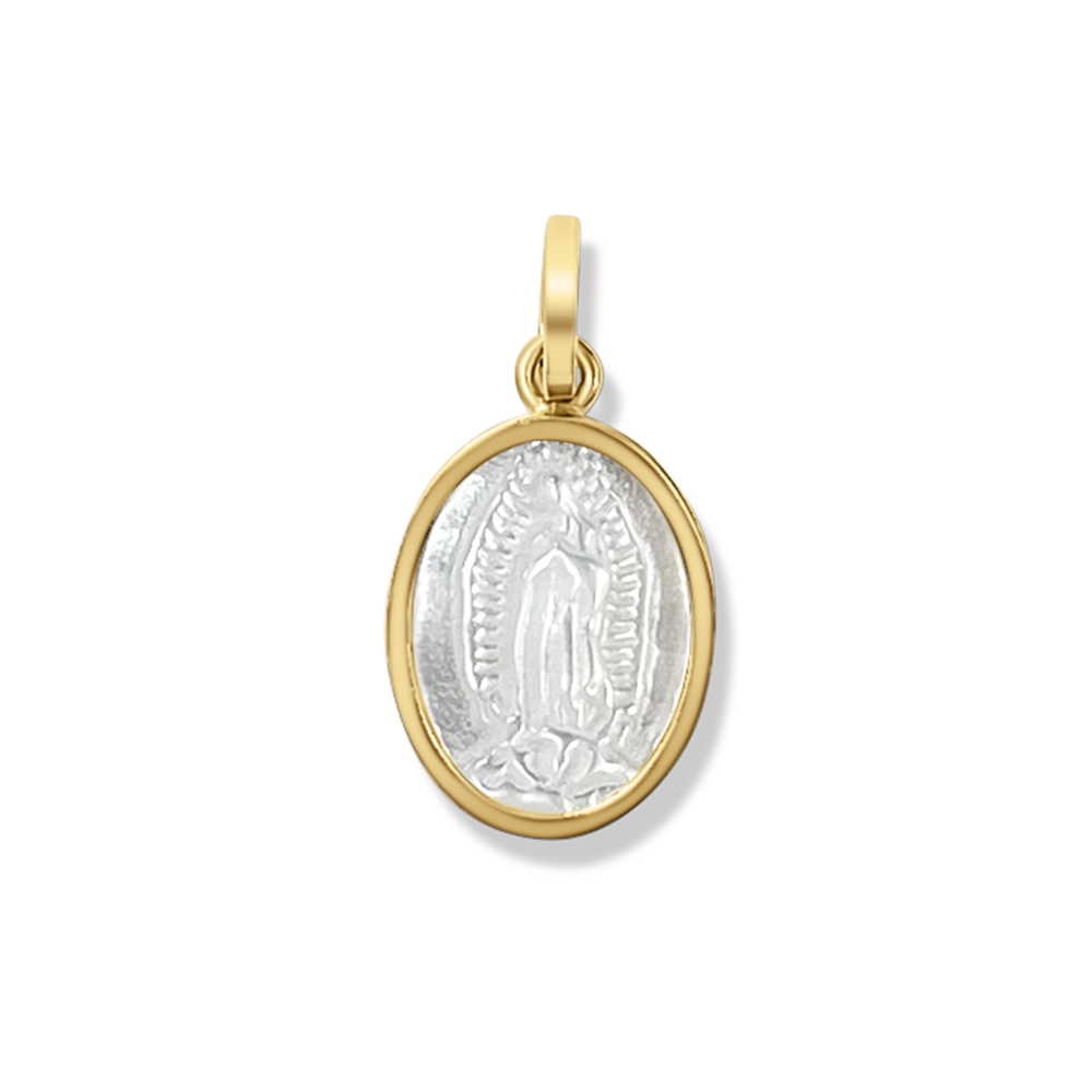 Medalla Ovalada Virgen de Guadalupe en Oro 14K
