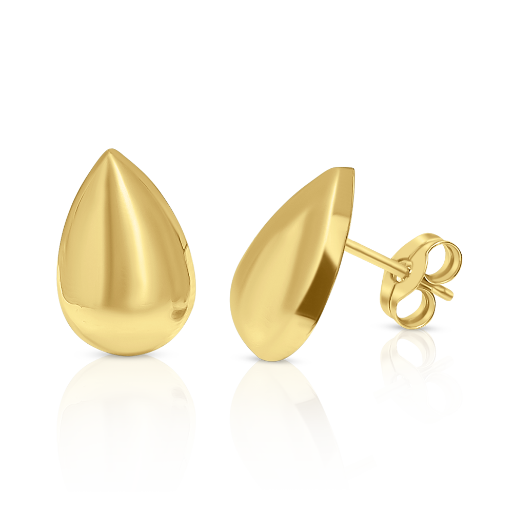 Aretes Gota Lisa en Oro Amarillo 14K