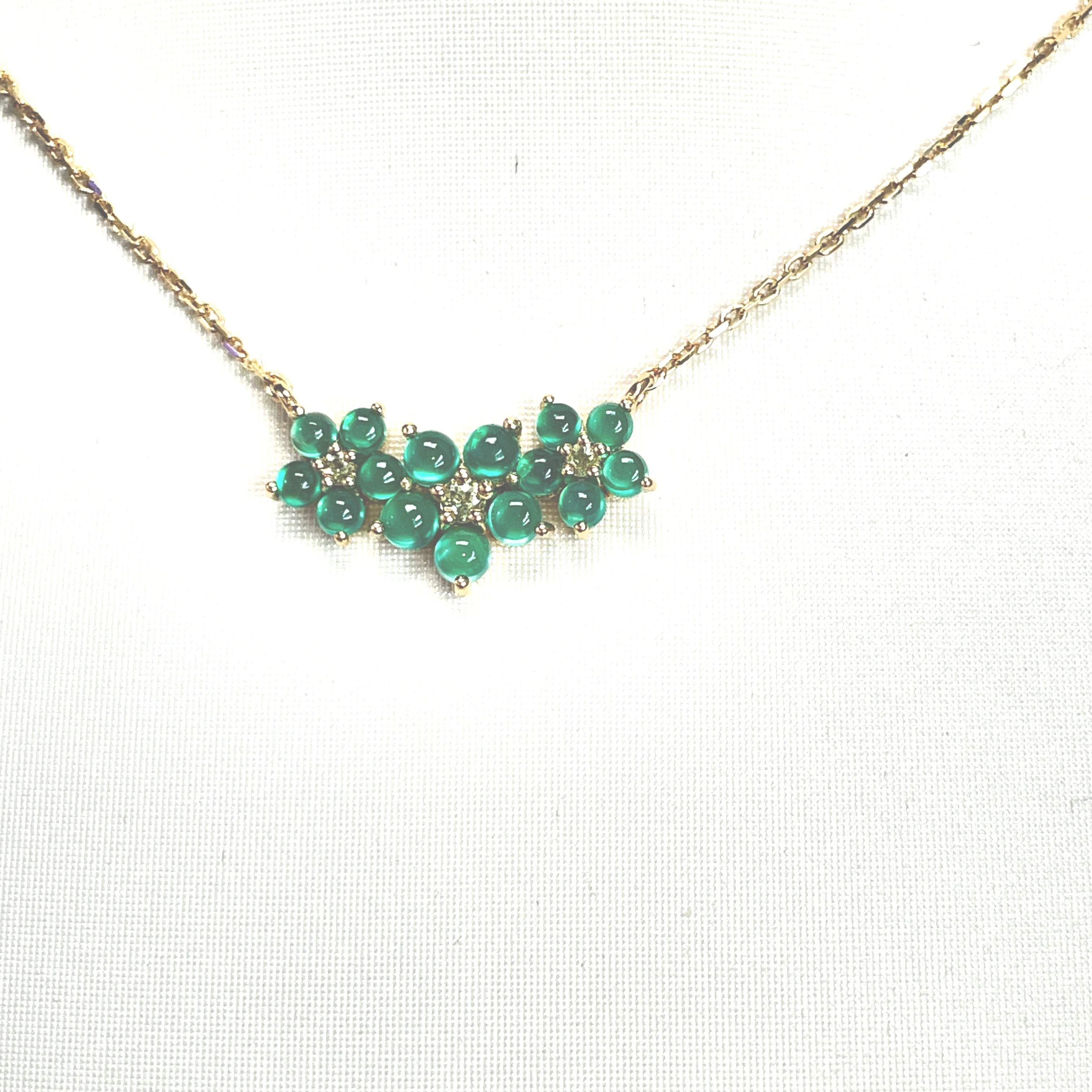 Collar Floral en Plata 925 con Peridoto Natural