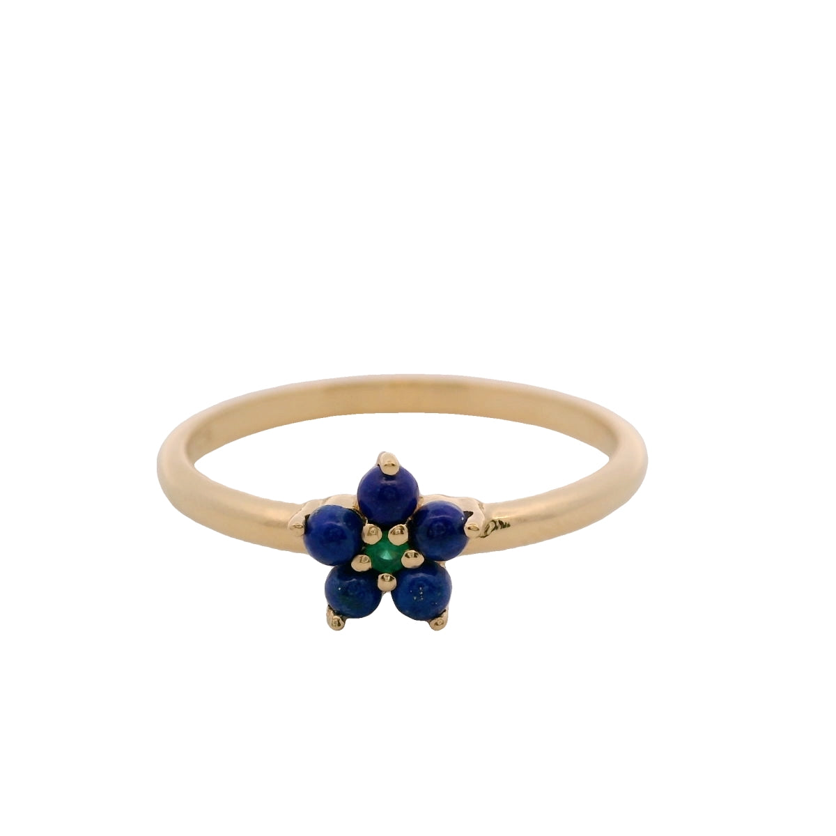 Anillo Floral con Lapislázuli Natural