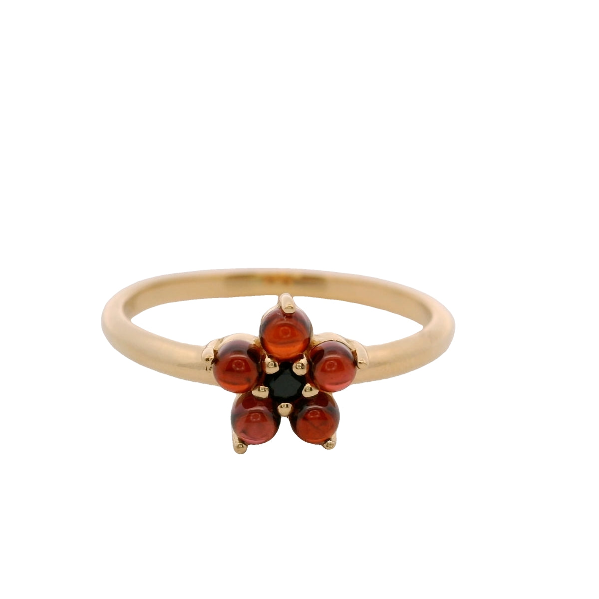 Anillo Floral en Plata 925 con Granate