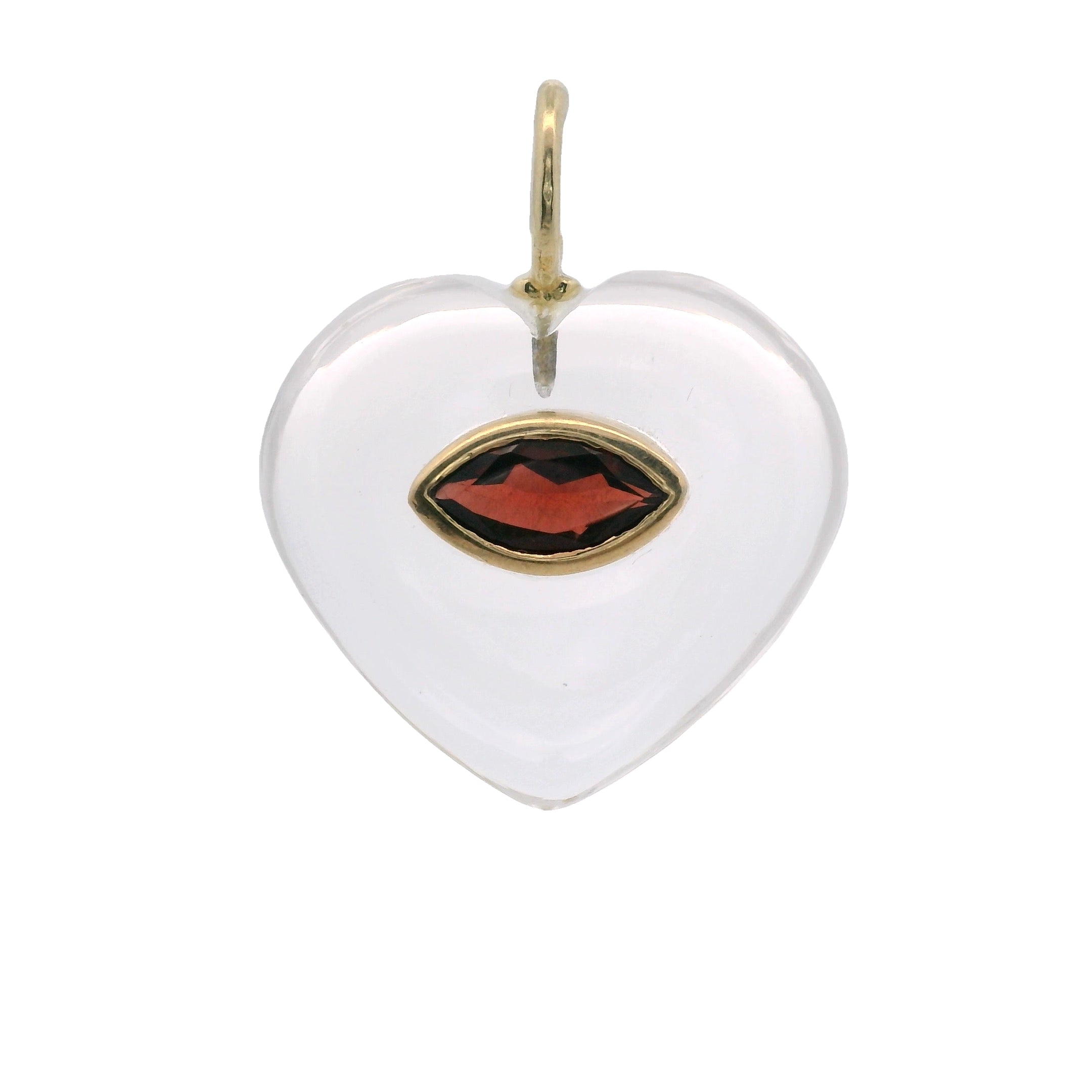 Charm Corazón en Plata 925 con Granate