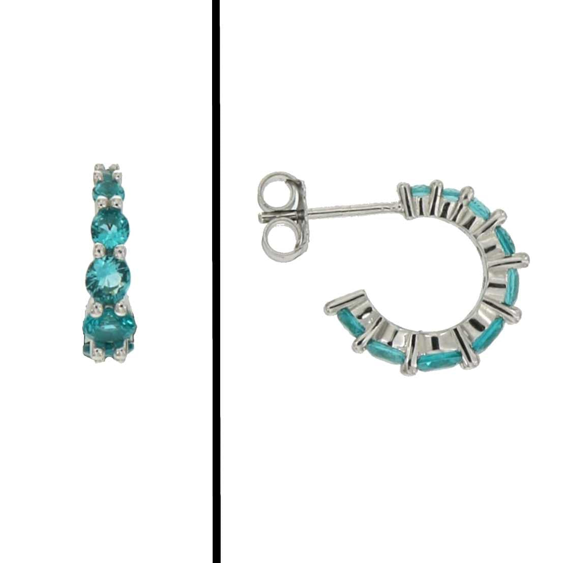 Aretes Infinity en Plata 925 con Turquesa