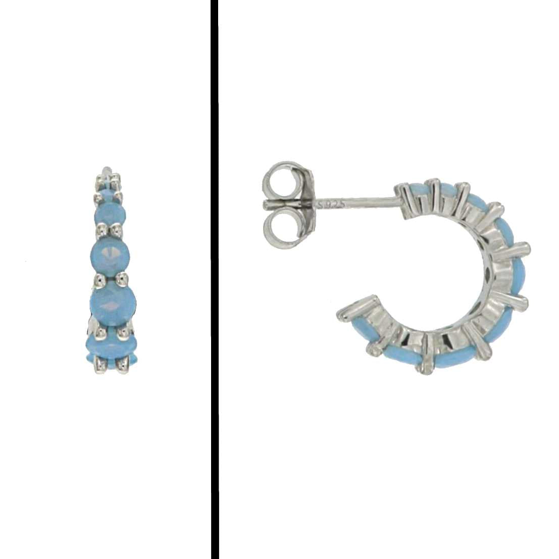 Aretes Infinity en Plata 925 con Circonias Azules
