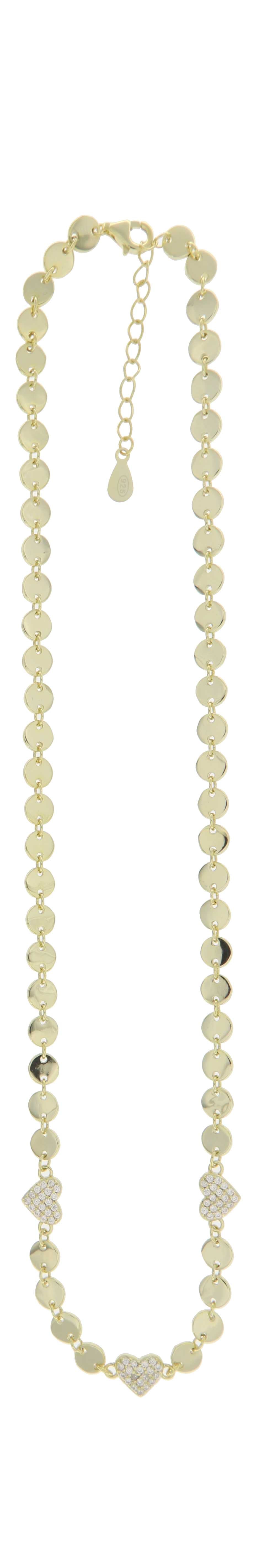 Collar Triple Corazón en Plata 925 Bañada en Oro