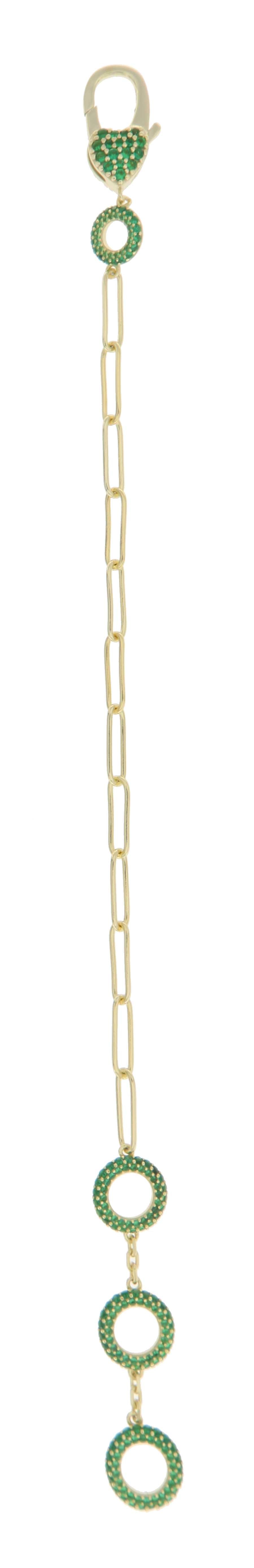 Pulsera Triple Círculo con Circonias en Plata 925 Bañada en Oro