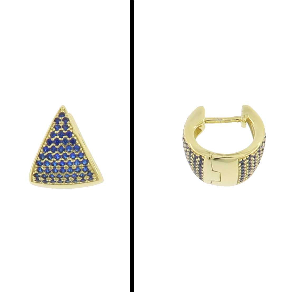 Aretes Triangulares con Circonias Azules en Plata 925