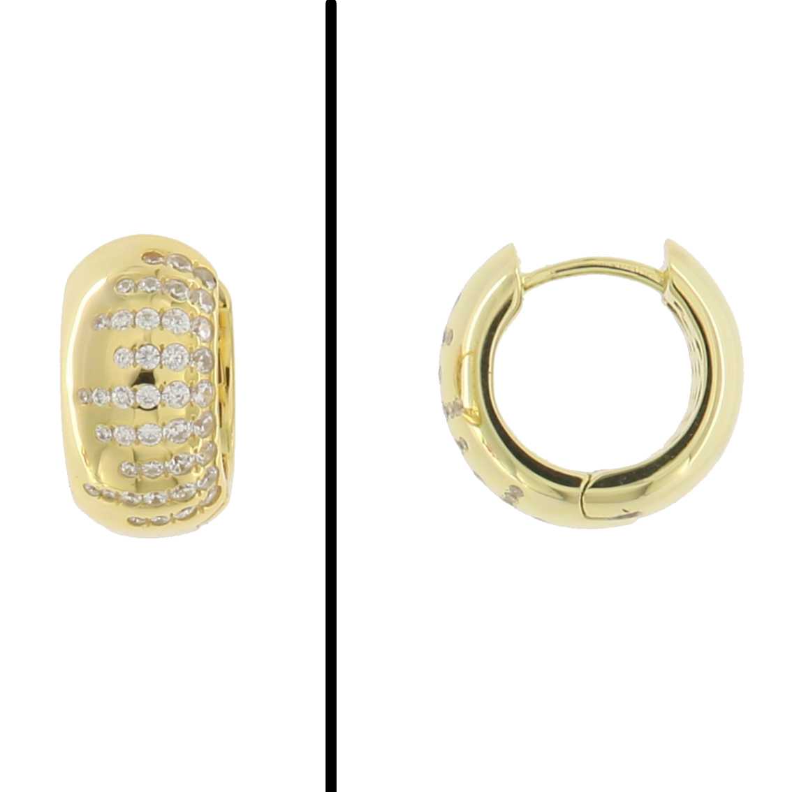 Aretes Huggies en Plata 925 Bañada en Oro