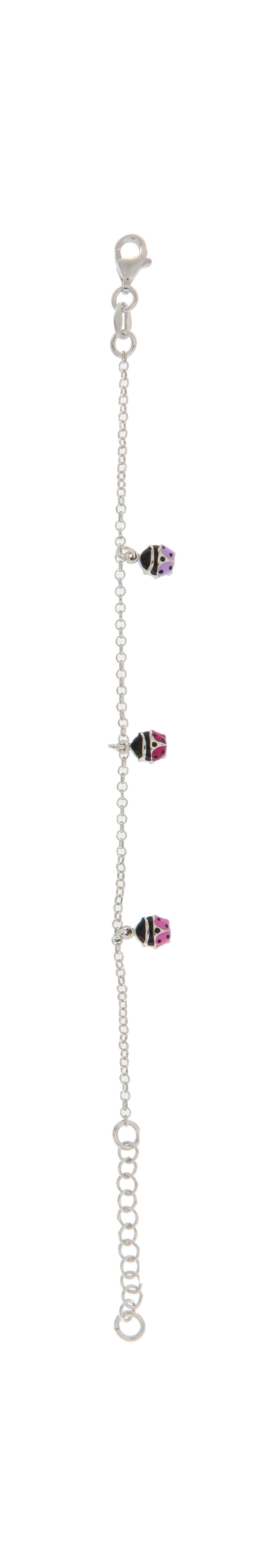 Pulsera de Plata 925 con Mariquitas Esmaltadas