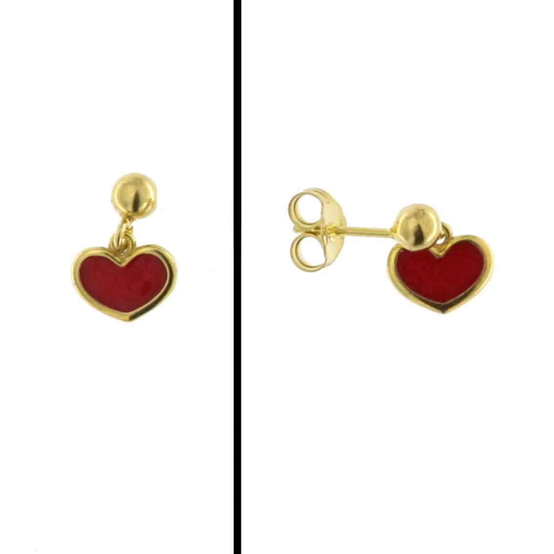 Aretes Corazón en Plata 925 Bañada en Oro