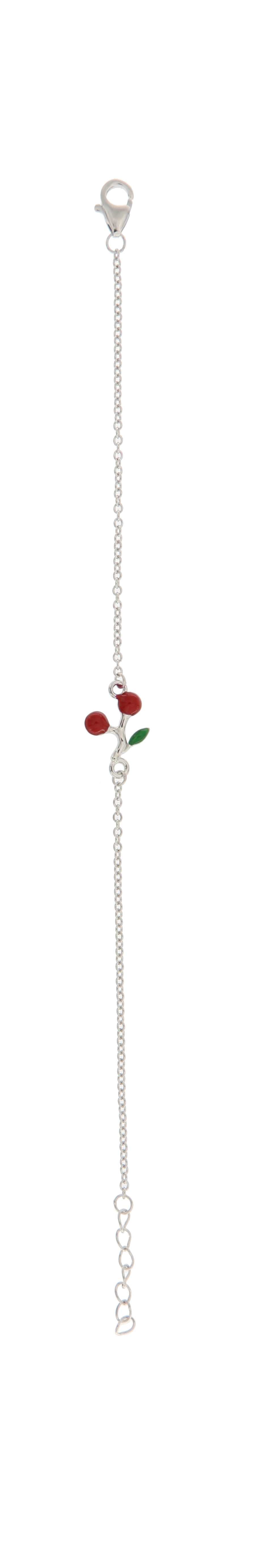 Pulsera Solitaria de Cerezas en Plata 925