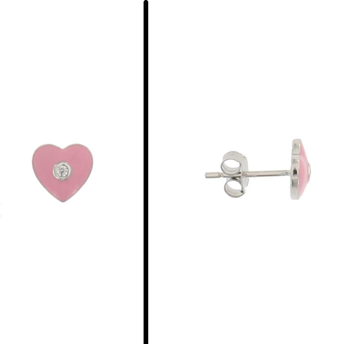 Aretes de Corazón con Circonia en Plata 925