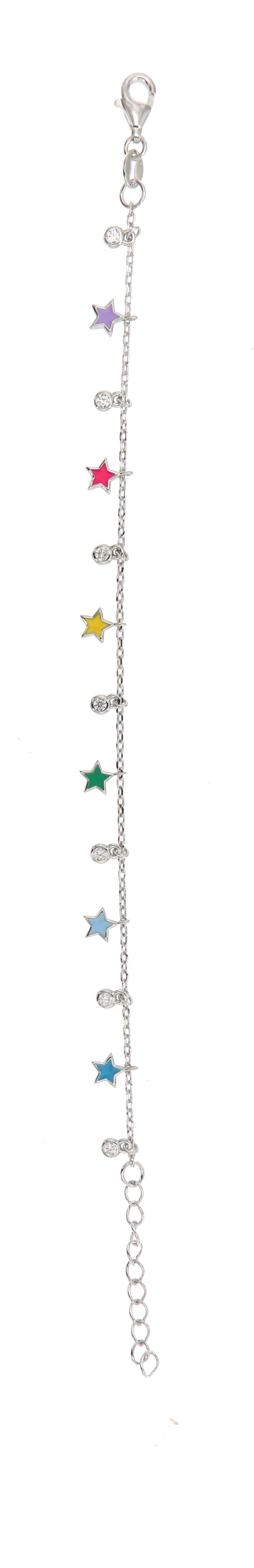 Pulsera de Estrellas en Plata 925 con Esmalte Multicolor