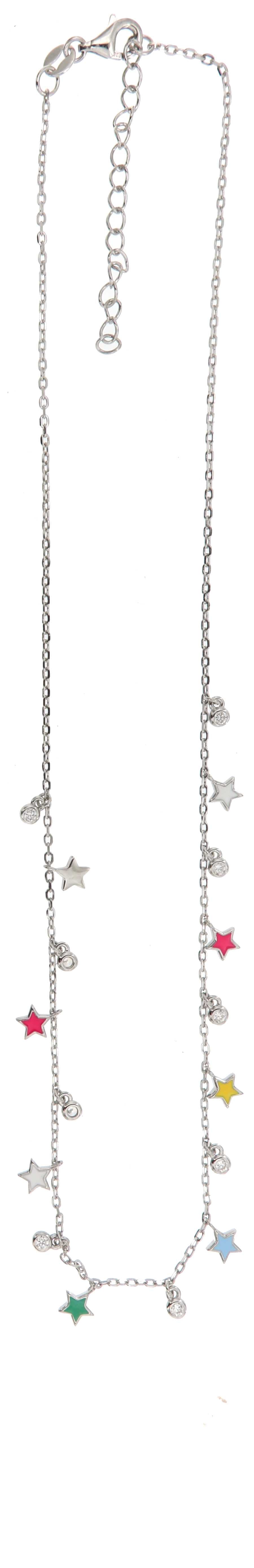Collar de Estrellas en Plata 925 con Esmalte Multicolor