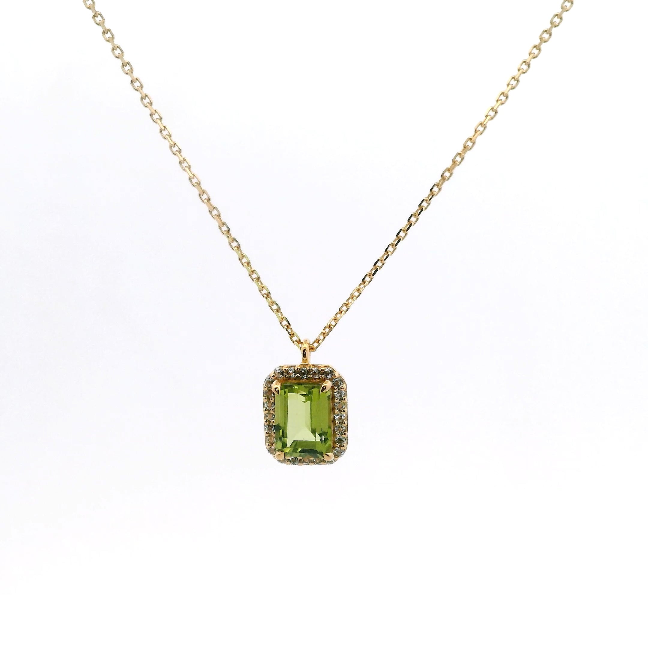 Collar con Peridoto y Topacio Azul en Plata 925