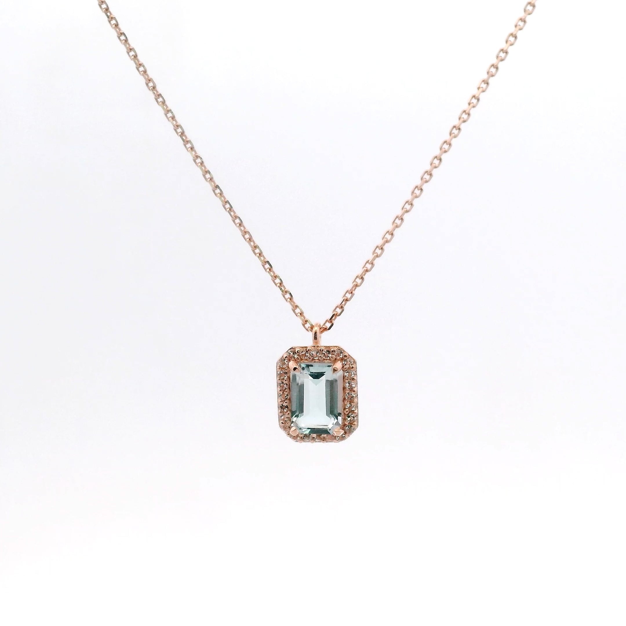 Collar en Plata 925 Bañada en Oro Rosa con Topacios