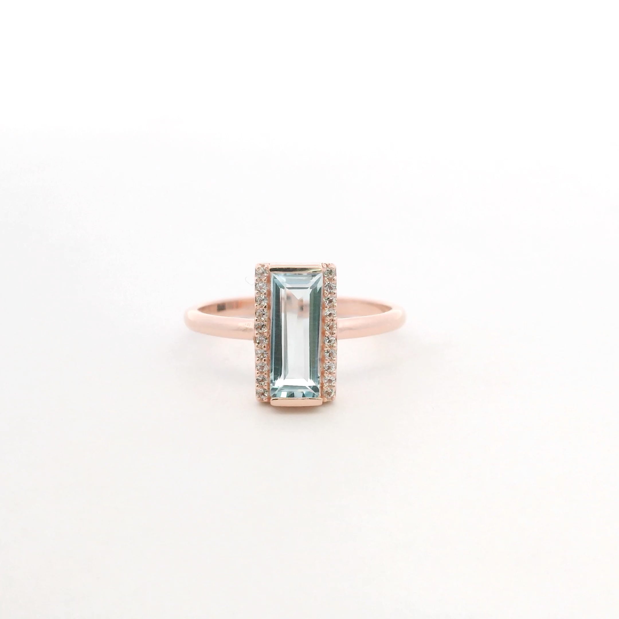 Anillo Solitario en Plata 925 con Topacio Azul