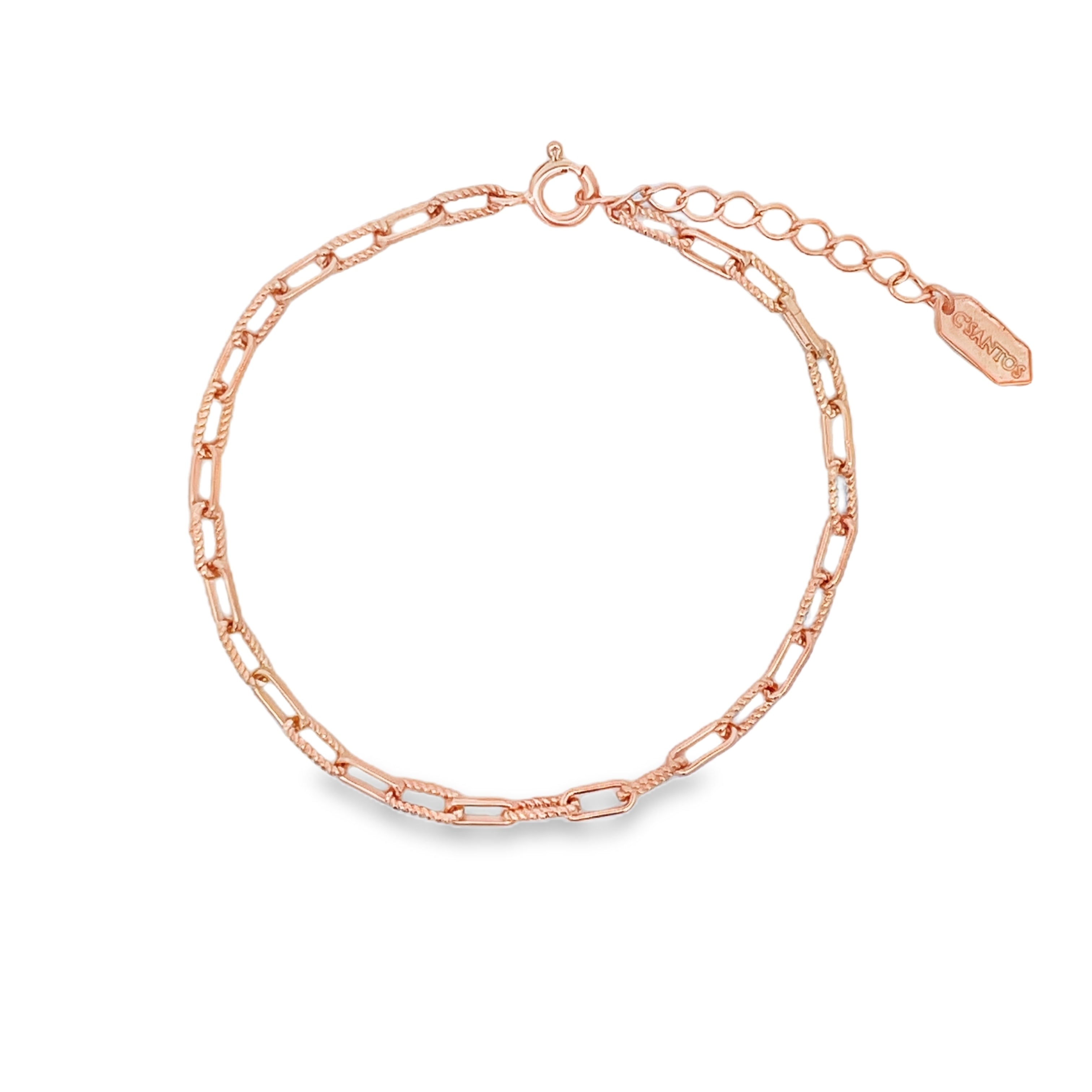 Pulsera de Eslabones en Plata 925 Bañada en Oro
