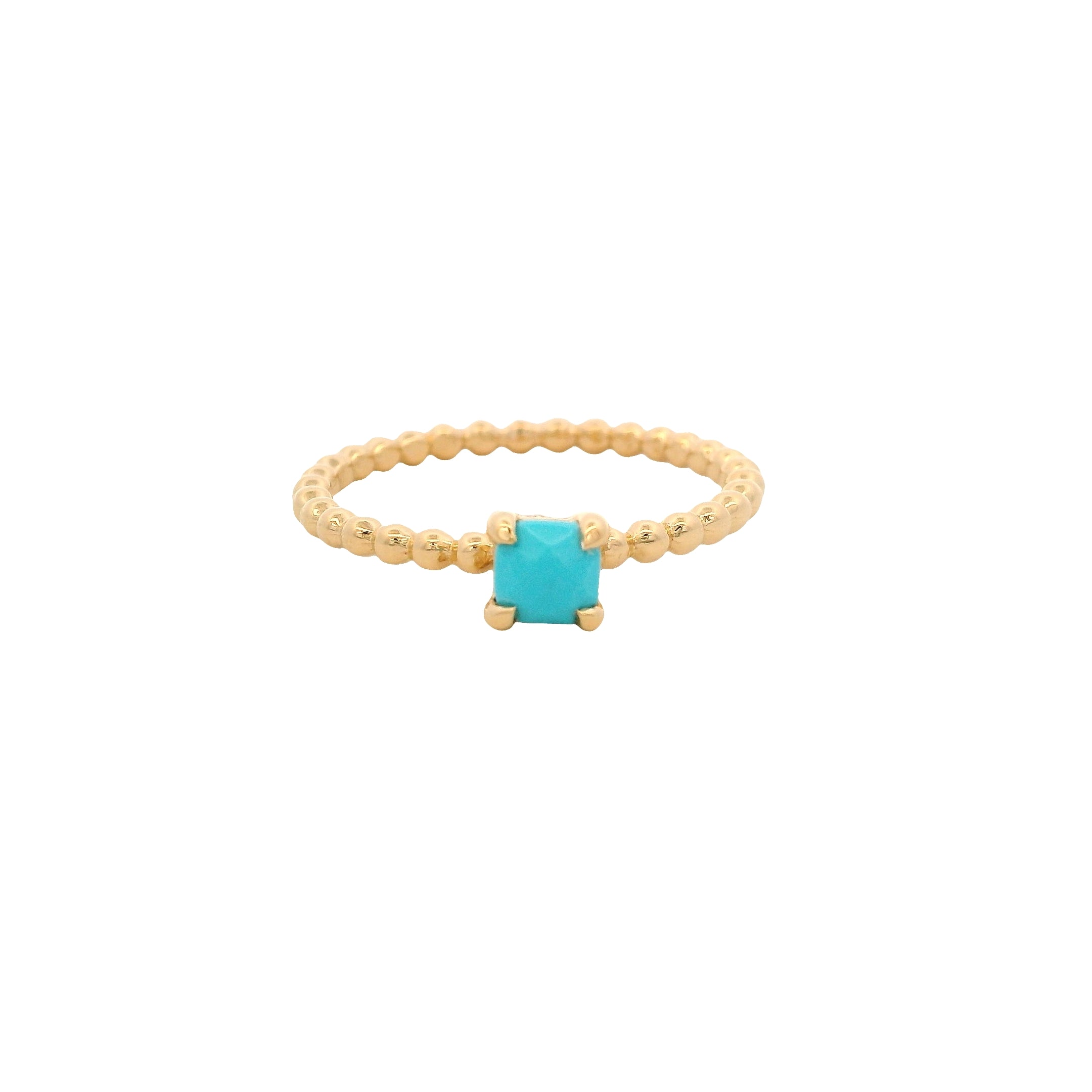 925YG BEANDS TURQUOISE SOLITARY RING T6.5
