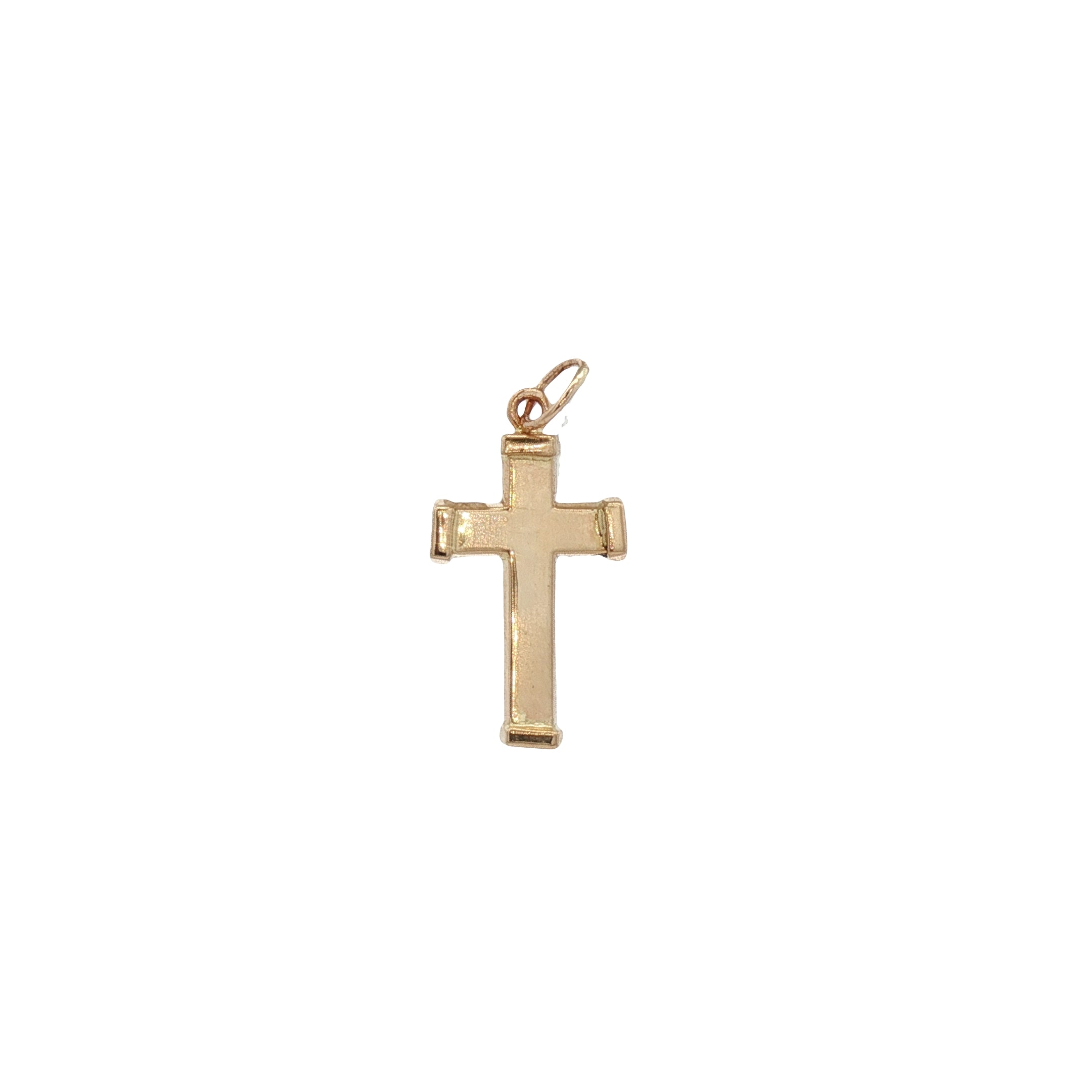 Dije Cruz de Bordes Cuadrados en Oro 14K