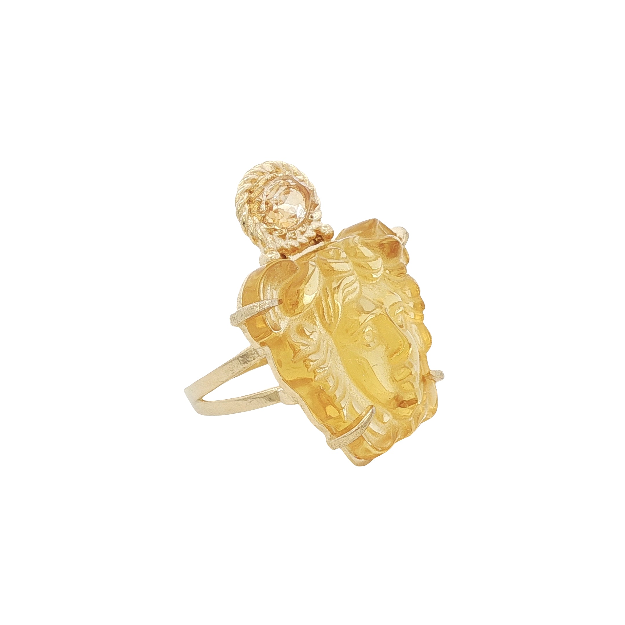 925YG MEDUSA LIGHT AMBER RING T6.5
