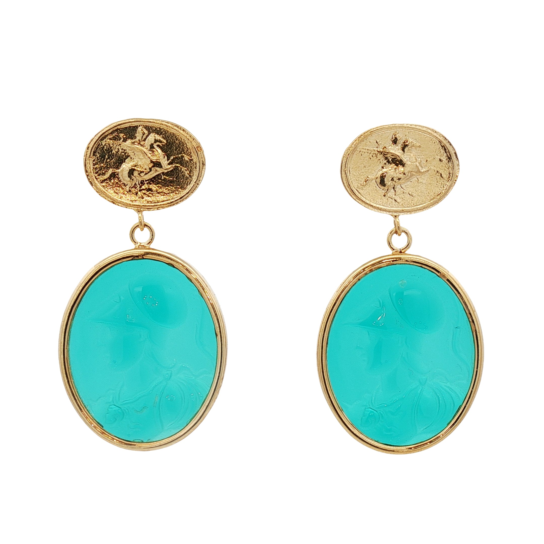 925YG MAYPOLE GREEN EARRINGS