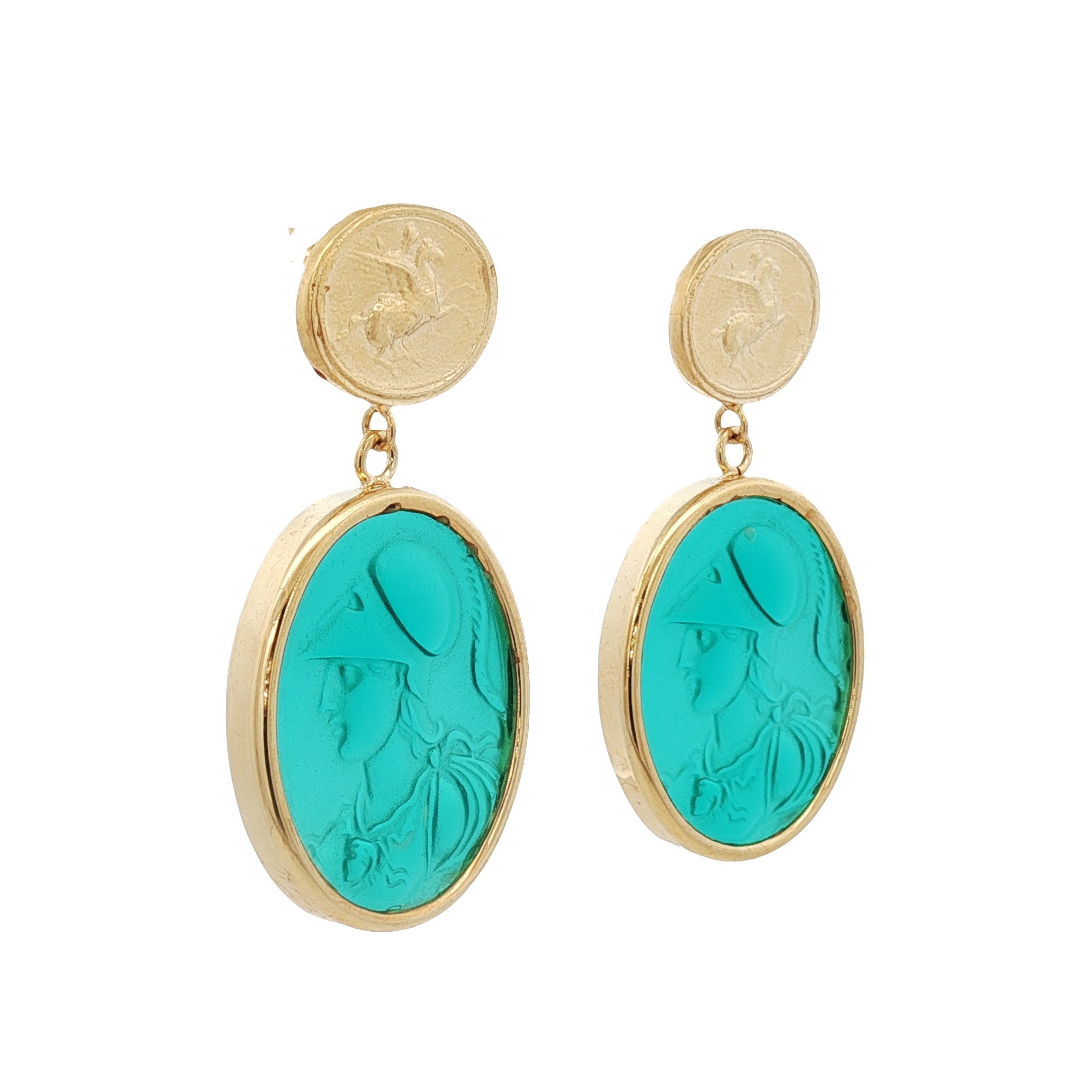 925YG MAYPOLE GREEN EARRINGS