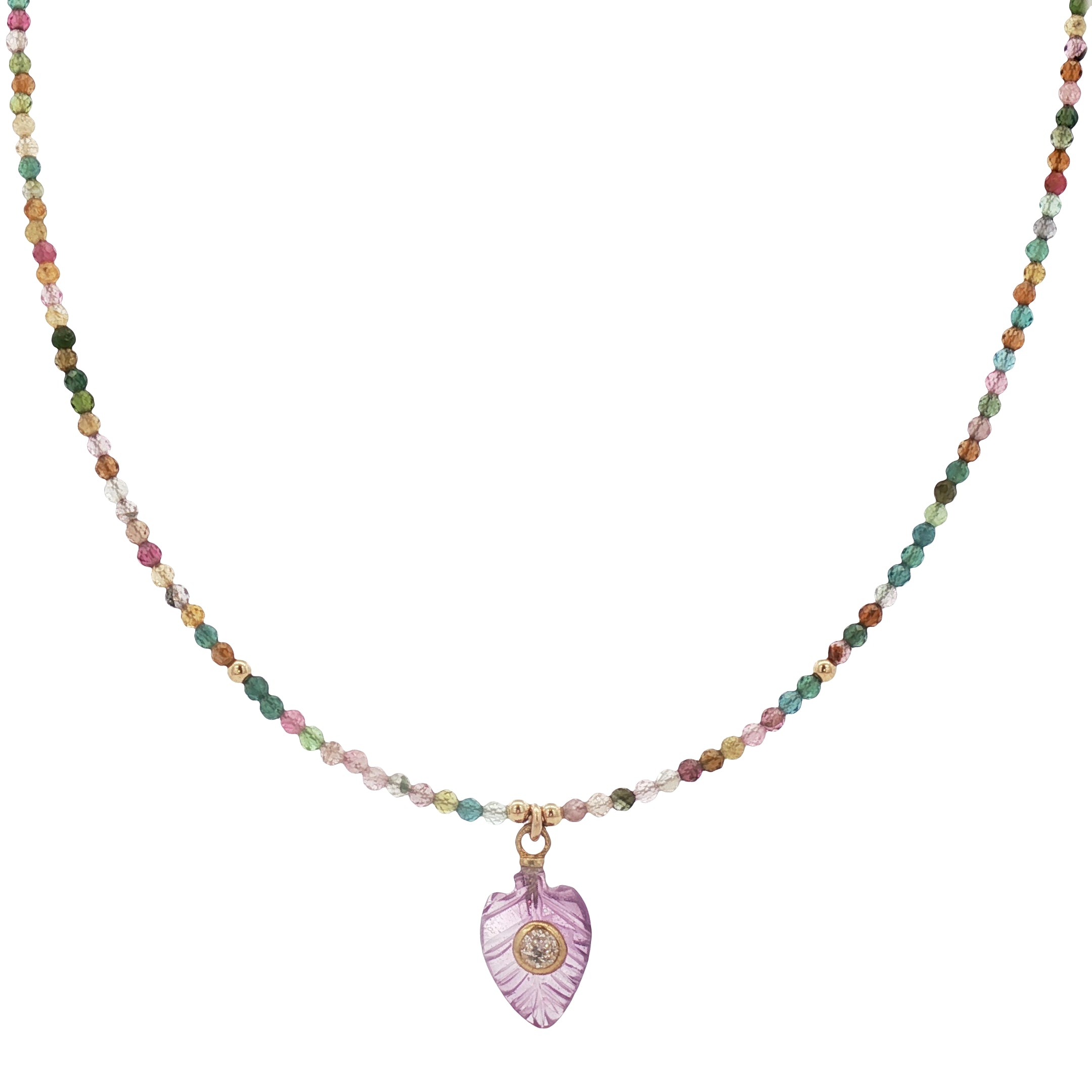 Collar de Turmalinas y Amatista en Plata Bañada