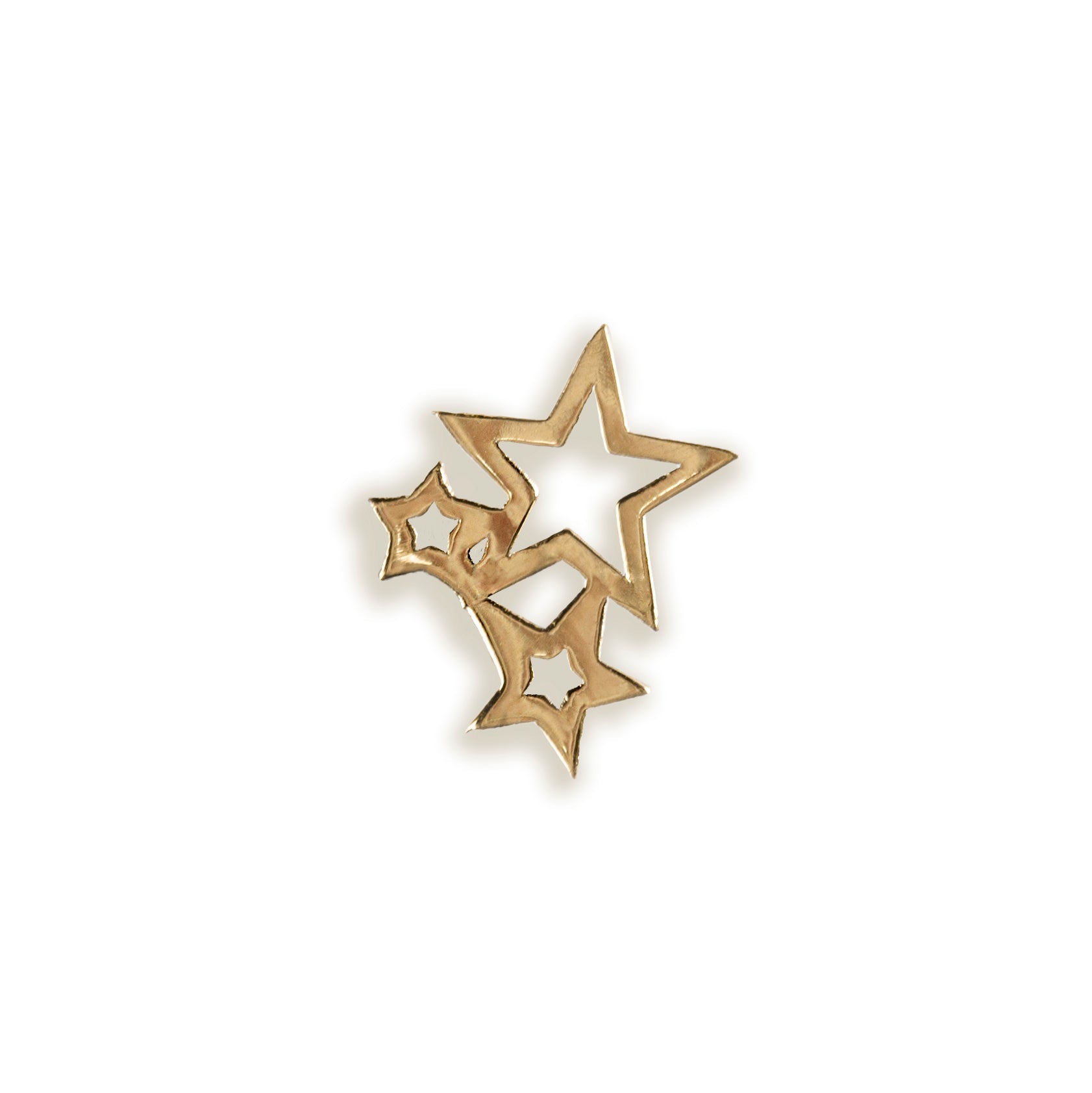14K PIERCING CON TRES ESTRELLAS ABIERTAS - C'SANTOS