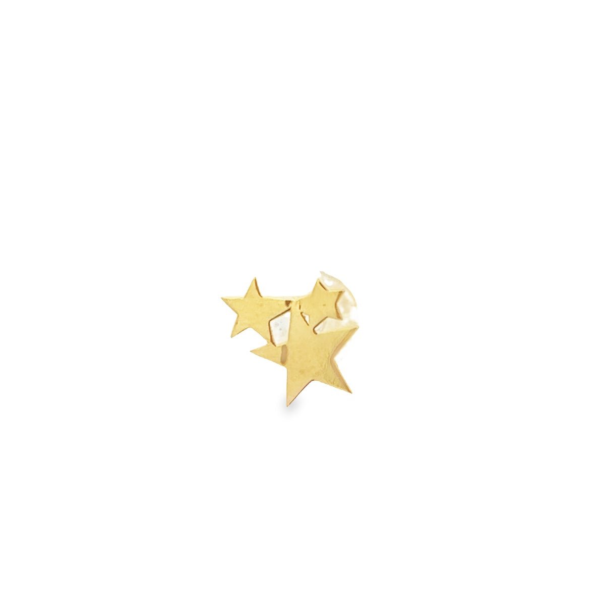 14K PIERCING CON TRES ESTRELLAS GRANDE GOLD - C'SANTOS